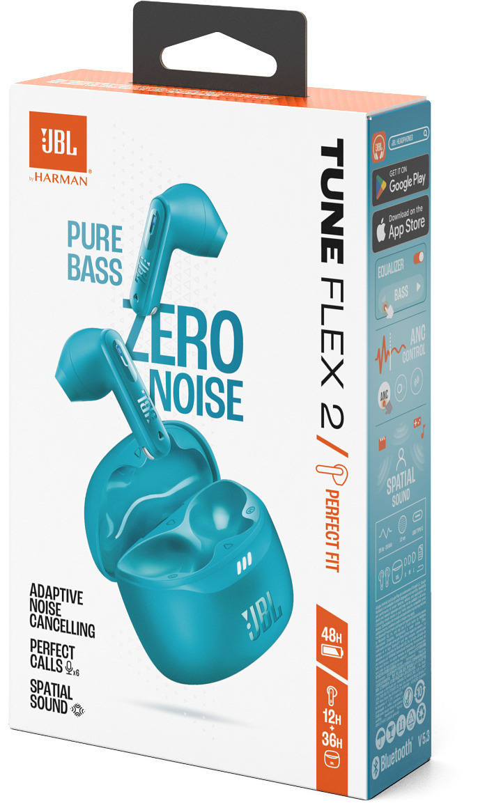 JBL Tune Flex 2 nappikuulokkeet aktiivisella melunvaimennuksella, sininen