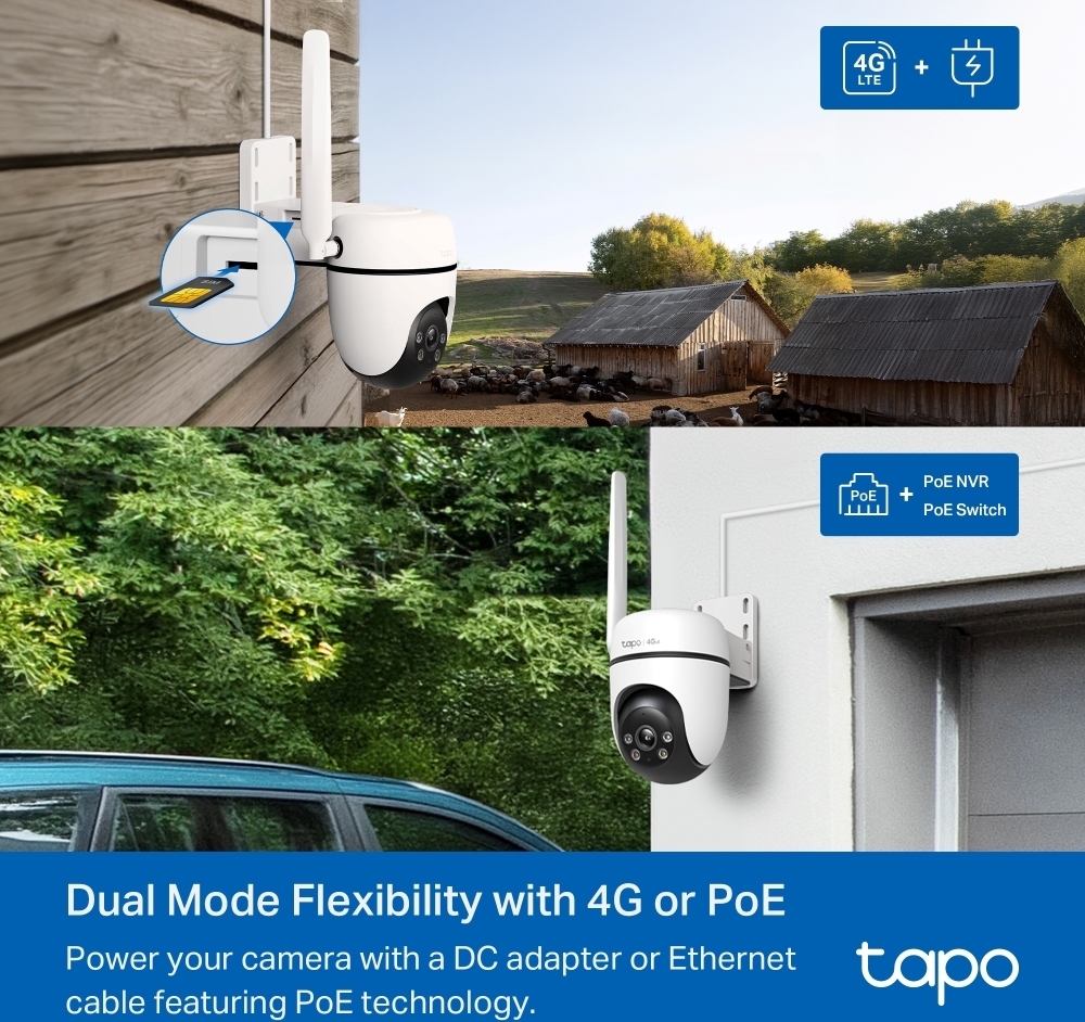 TP-LINK Tapo C501GW -valvontakamera ulkokäyttöön, 4G/LTE