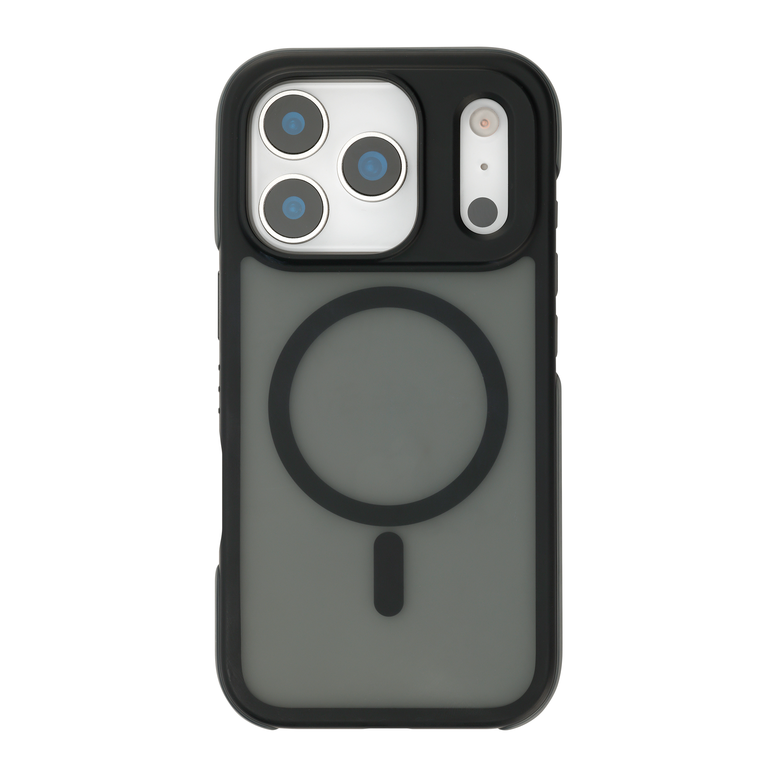 FoneKit Drop-Proof iskunkestävä MagSafe-yhteensopiva suojakuori, iPhone 17 Pro, musta/harmaa