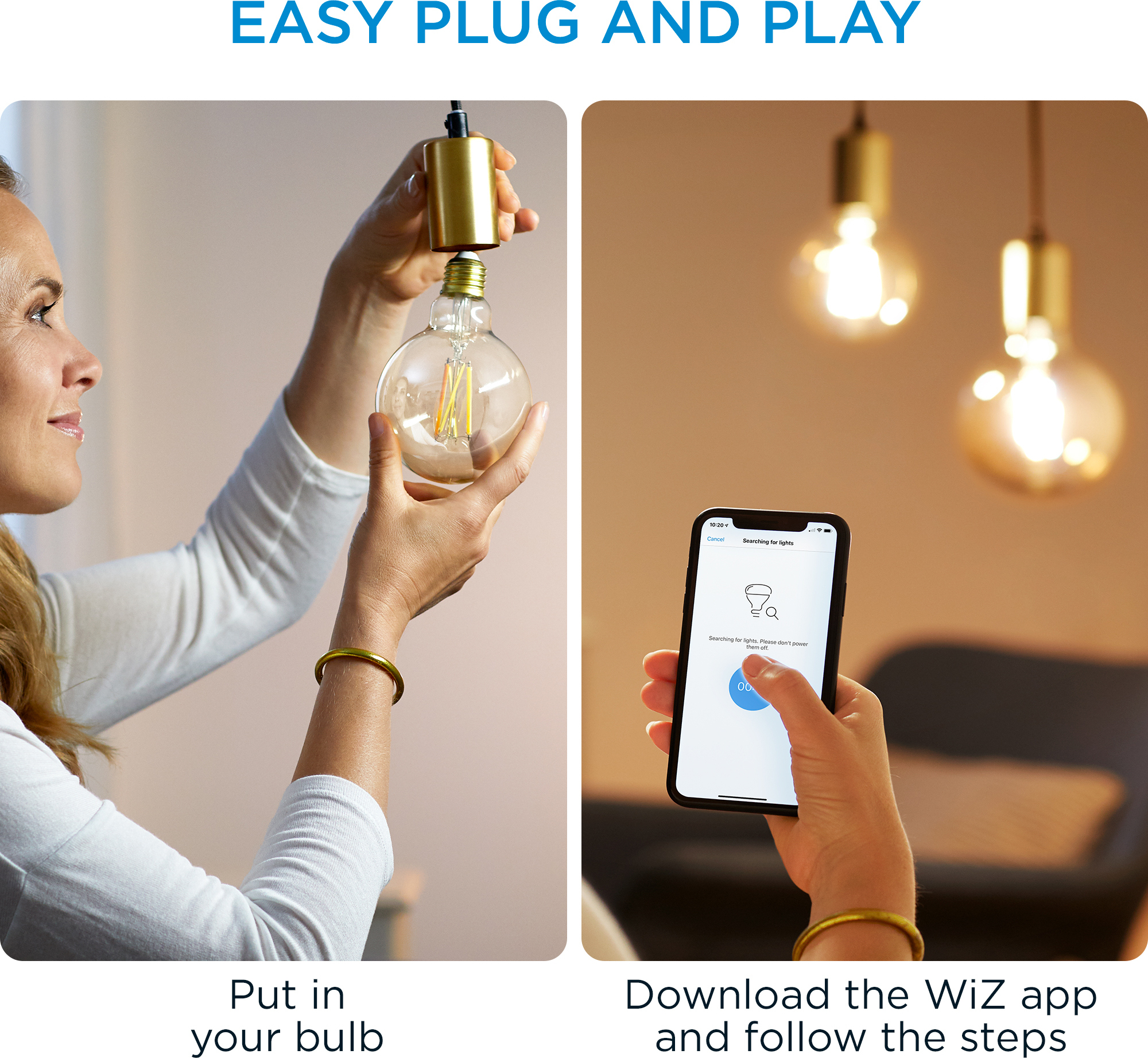 WiZ älylamppu, E14, kirkas lasi, tunable white - valkoisen valon sävyt, Wi-Fi, 2700-6500 K, 470 lm