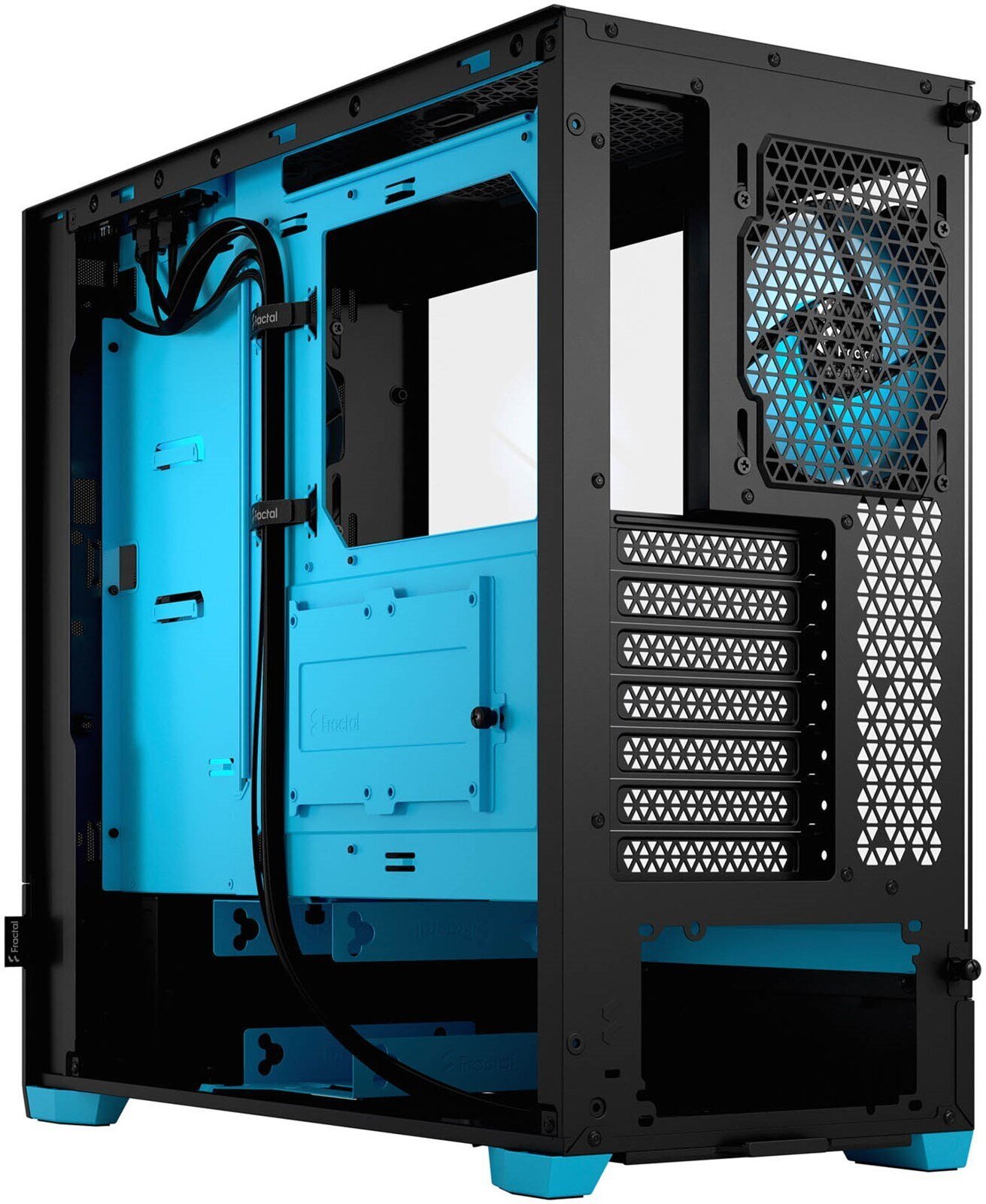 Fractal Design Pop Air RGB Cyan Core TG ATX-kotelo ikkunalla, musta/syaani