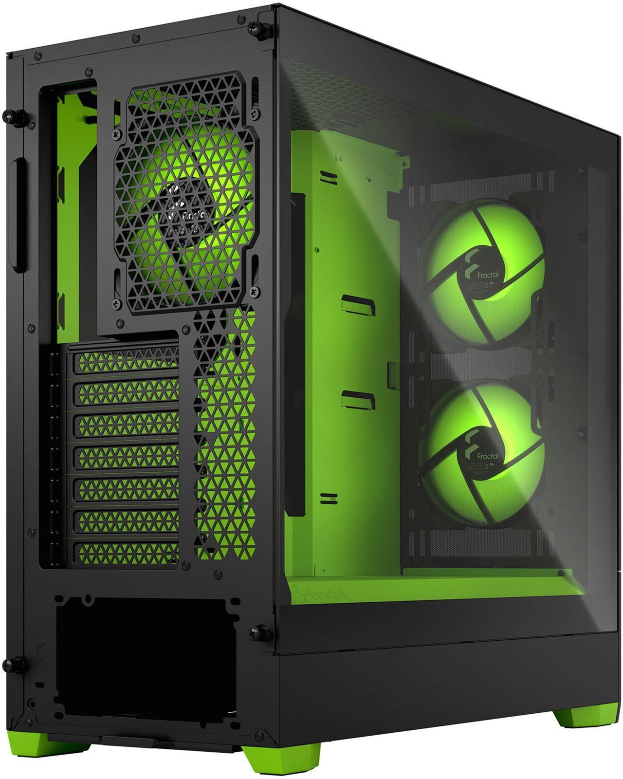 Fractal Design Pop Air RGB Green Core TG ATX-kotelo ikkunalla, musta/vihreä