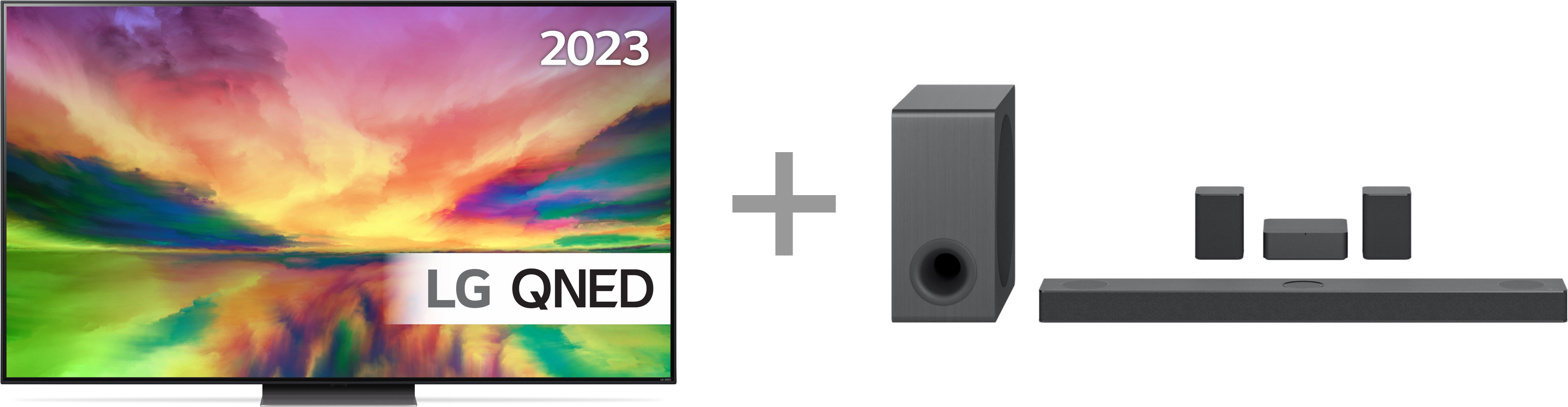 LG Electronics QNED82 75" 4K QNED -televisio (2023) + S80QR 5.1.3 Dolby Atmos Soundbar -tuotepaketti