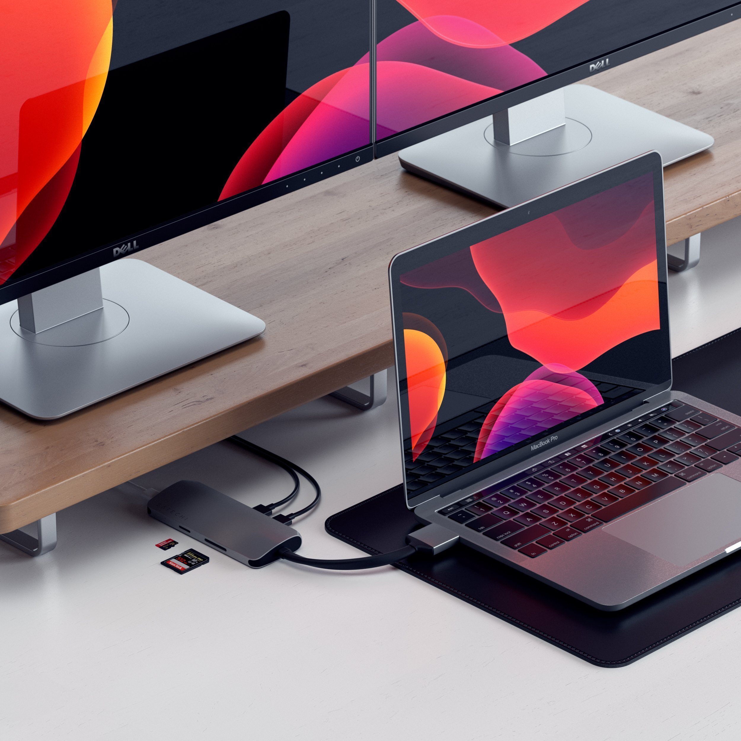 Satechi Type-C Dual Multimedia -adapteri, Space Gray