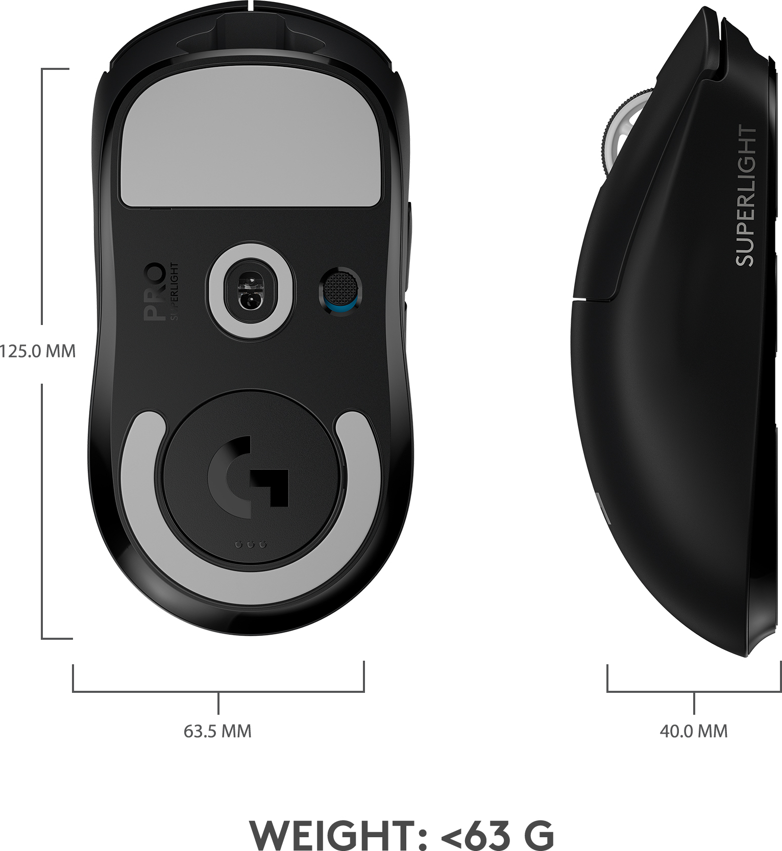 Logitech Pro X Superlight -pelihiiri, musta