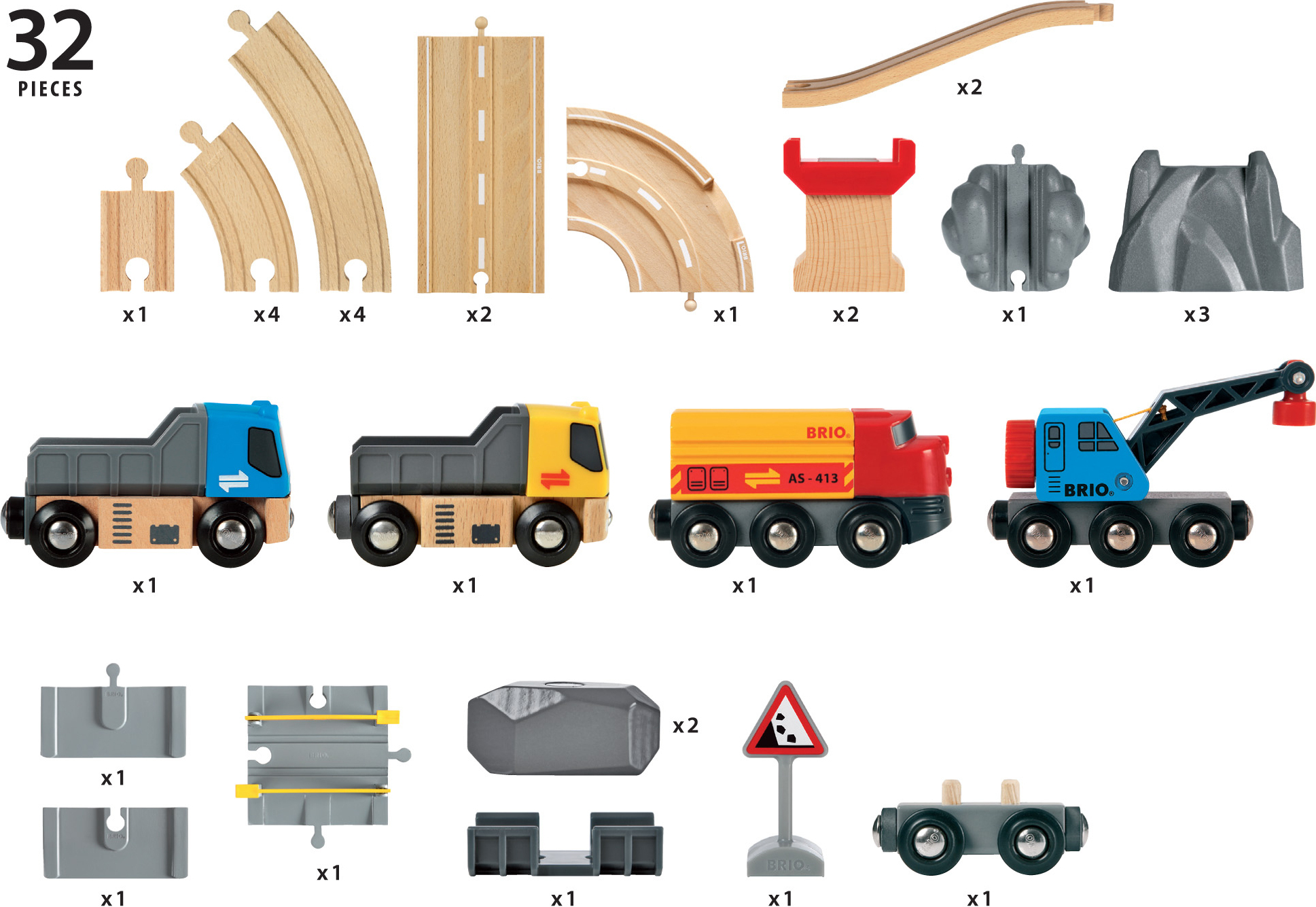 BRIO World 33210 - Rail & Road Kivenlastaus -junarata