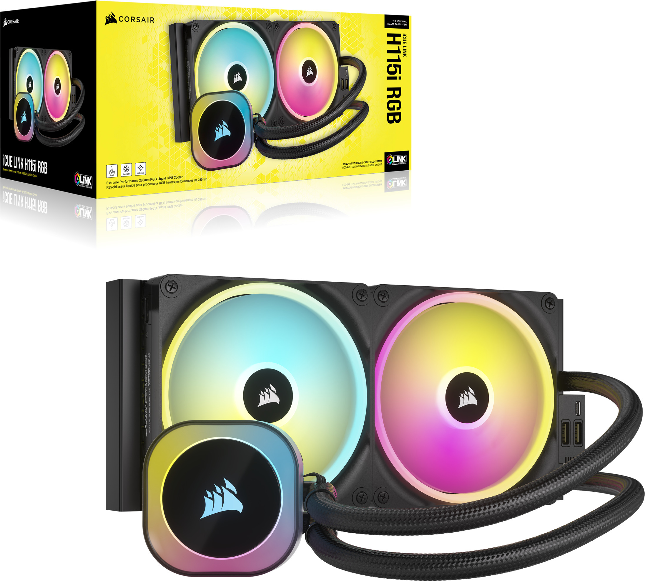 Corsair iCUE LINK H115i RGB -nestejäähdytysjärjestelmä, musta