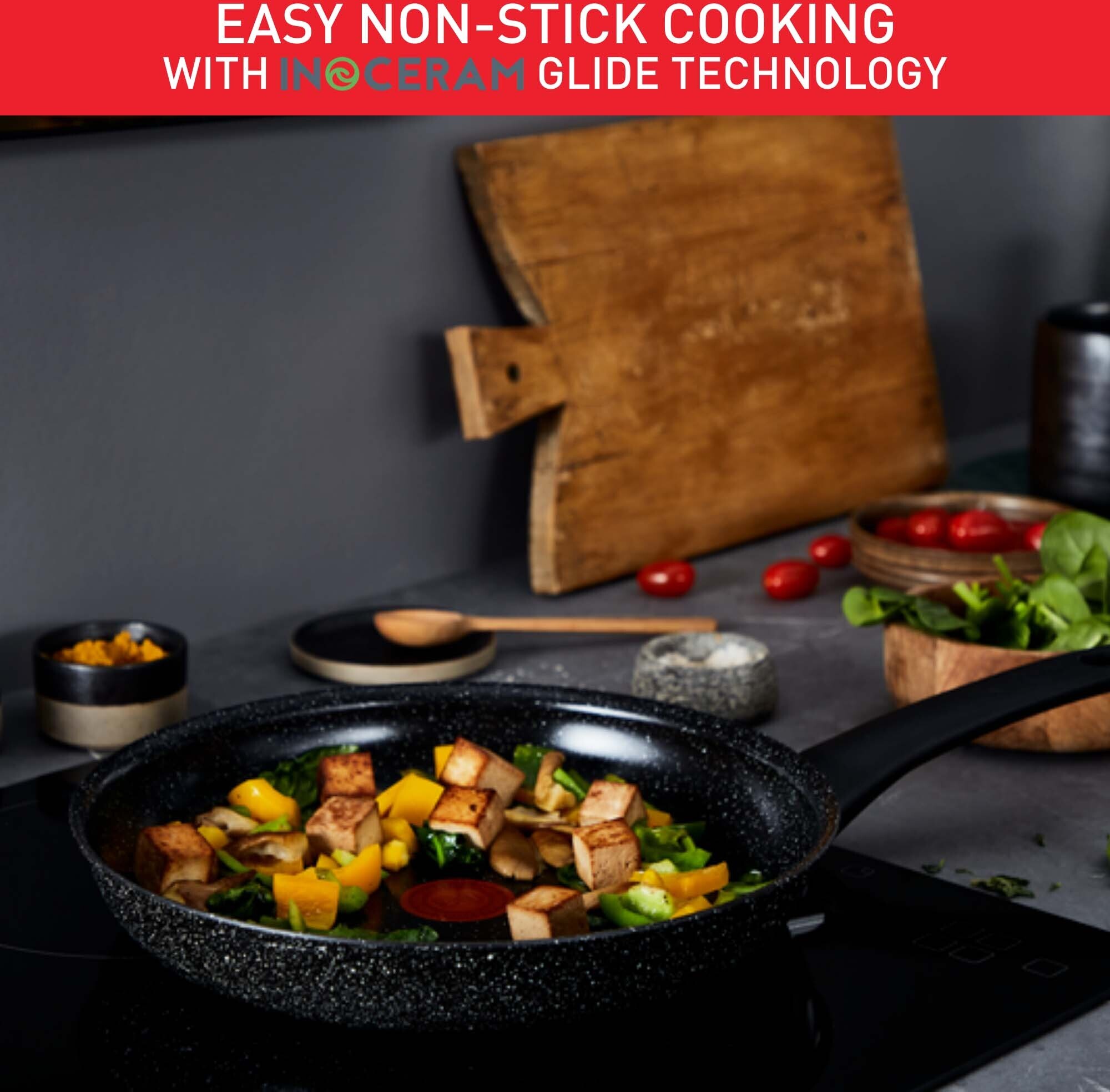 Tefal Intens'Ceram -paistinpannu 24 cm, musta