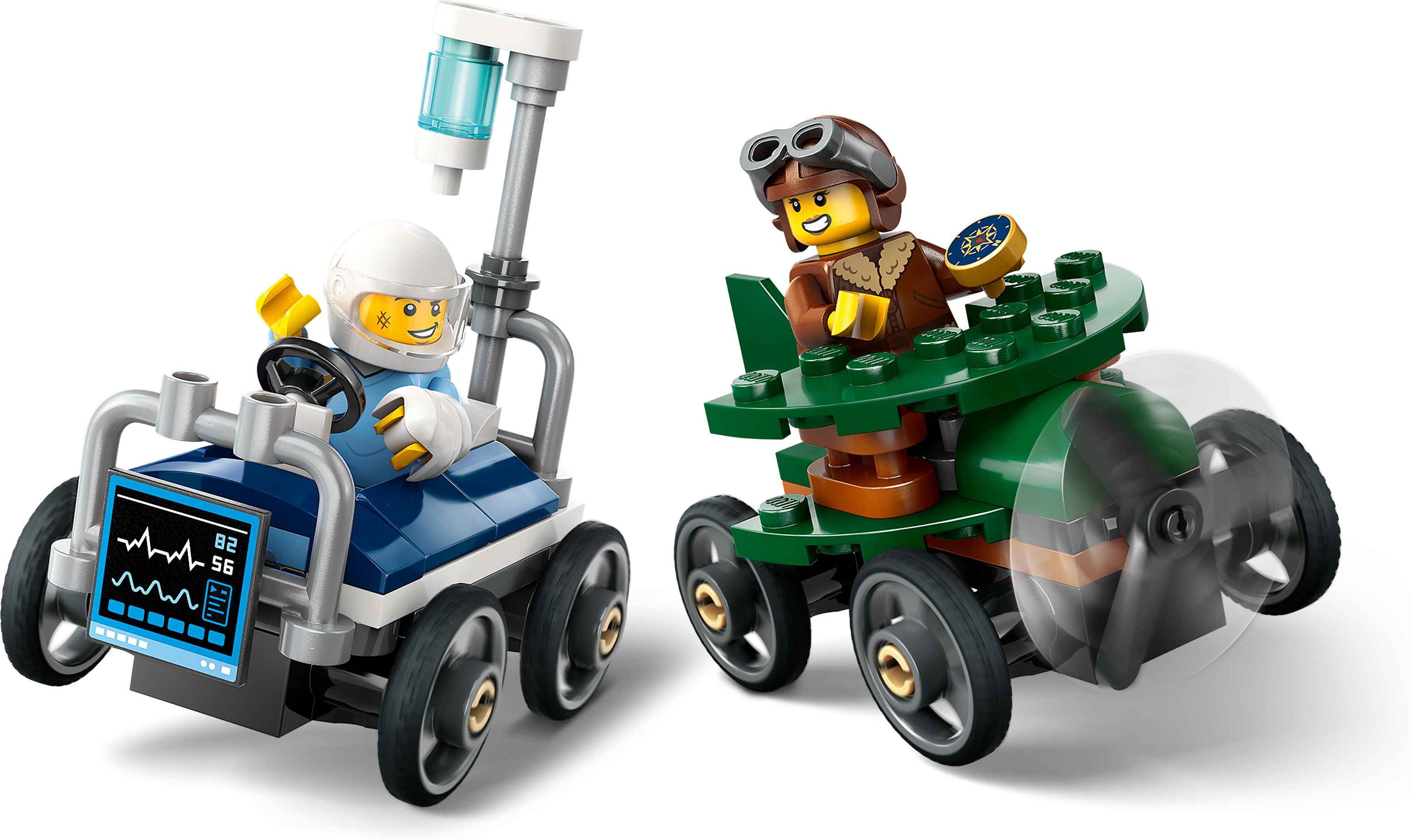 LEGO City 60459 – Lentokone vastaan sairaalansänky – kilpa-autopakkaus