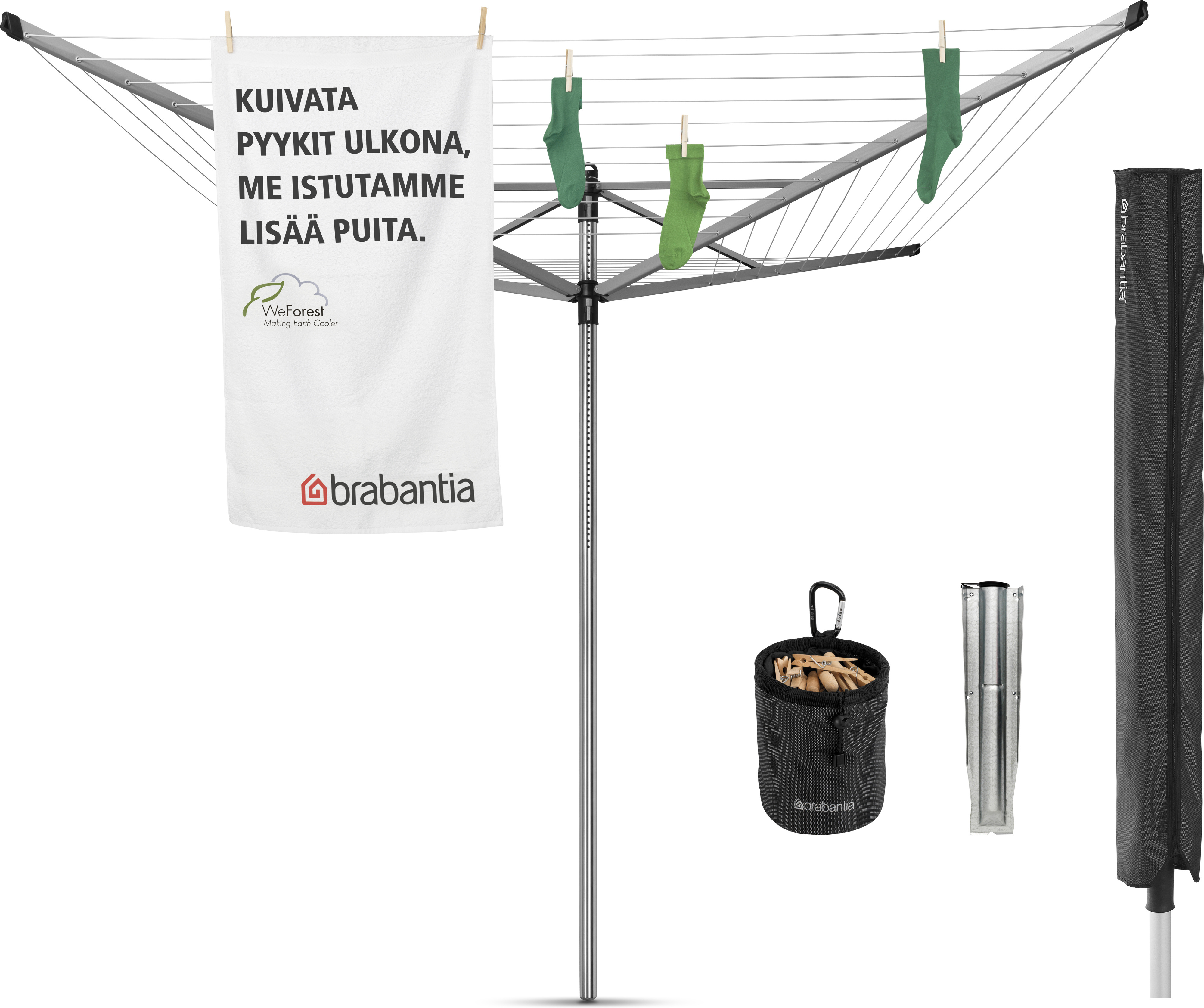 Brabantia Lift O Matic Advance 60 M pyykinkuivausteline Metallisella brabantia-lift-o-matic-advance-60-m-pyykinkuivausteline-metallisella