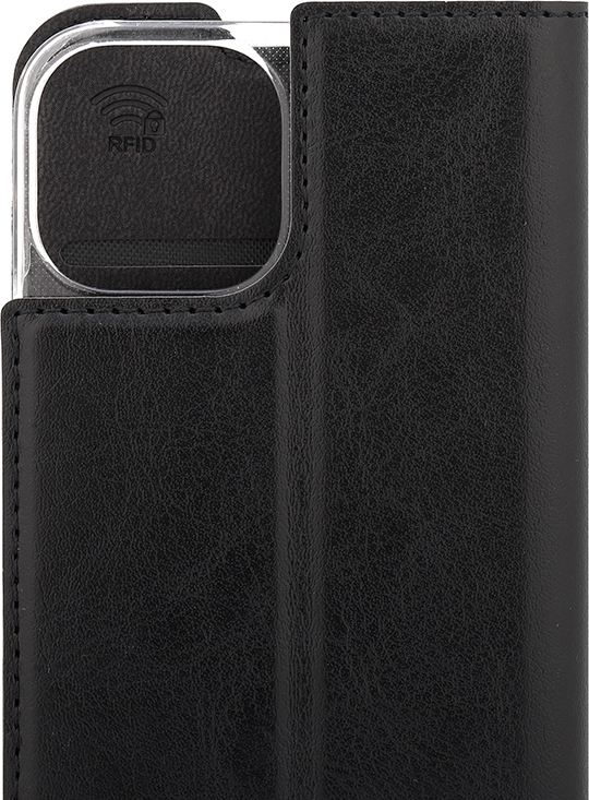 Wave BookCase -suojakotelo, iPhone 13 mini, musta