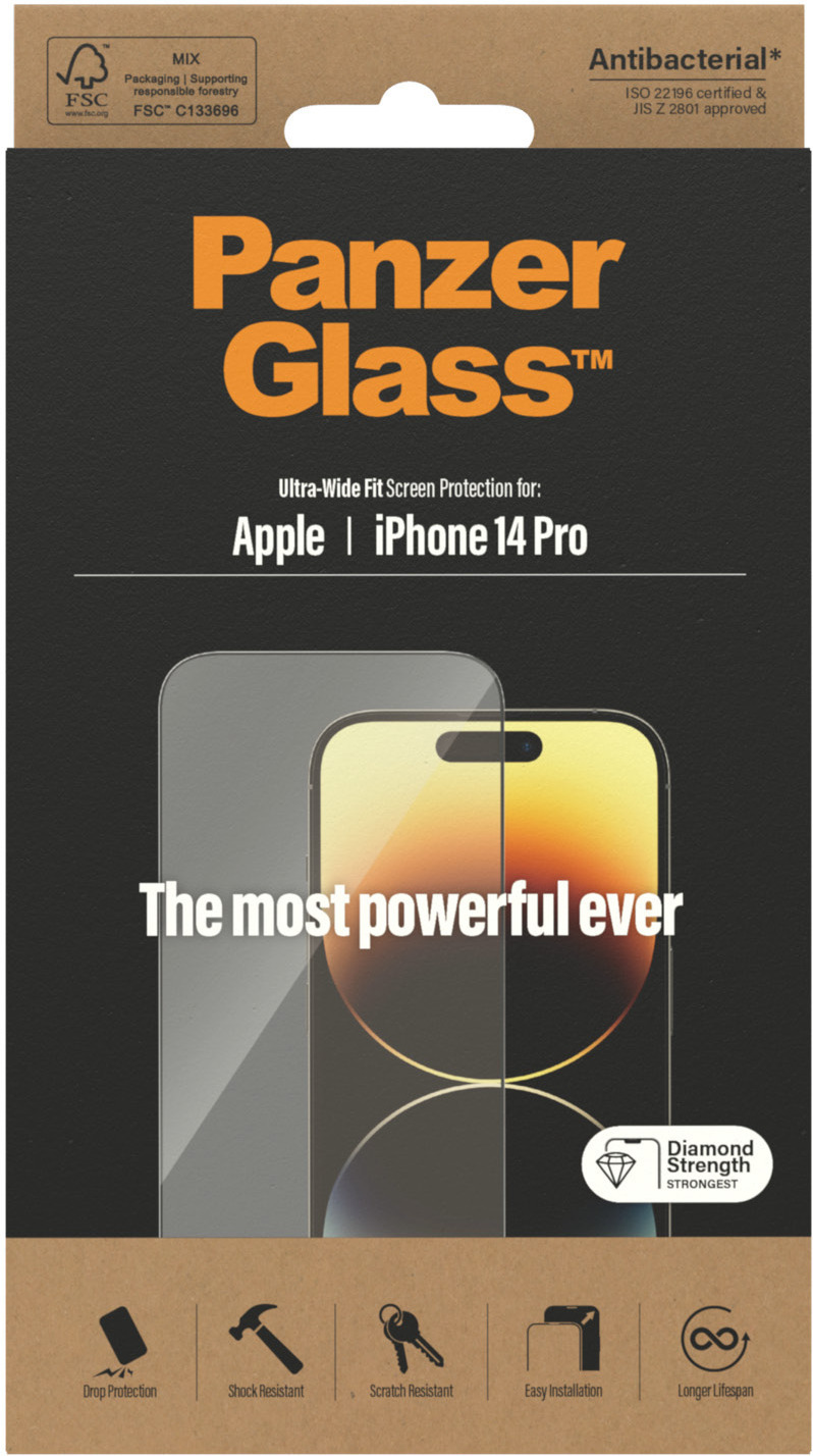 PanzerGlass-panssarilasi, iPhone 14 / 13 / 13 Pro, musta kehys
