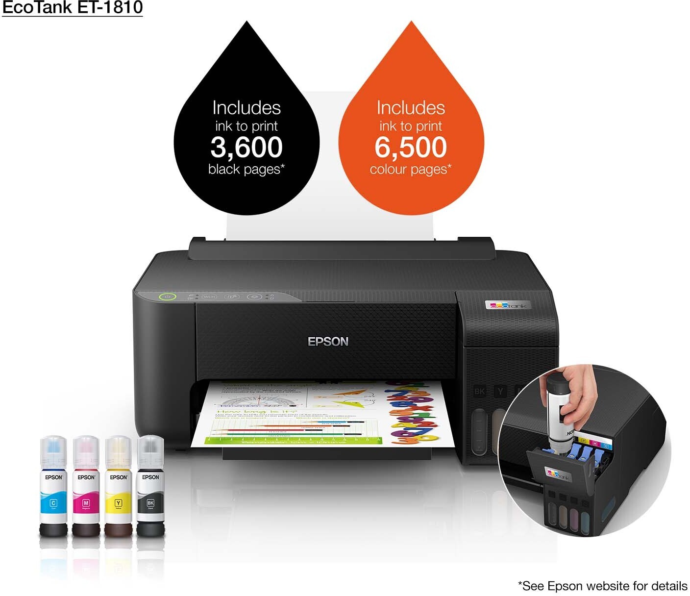 Epson EcoTank ET-1810 A4-tulostin -mustesuihkutulostin