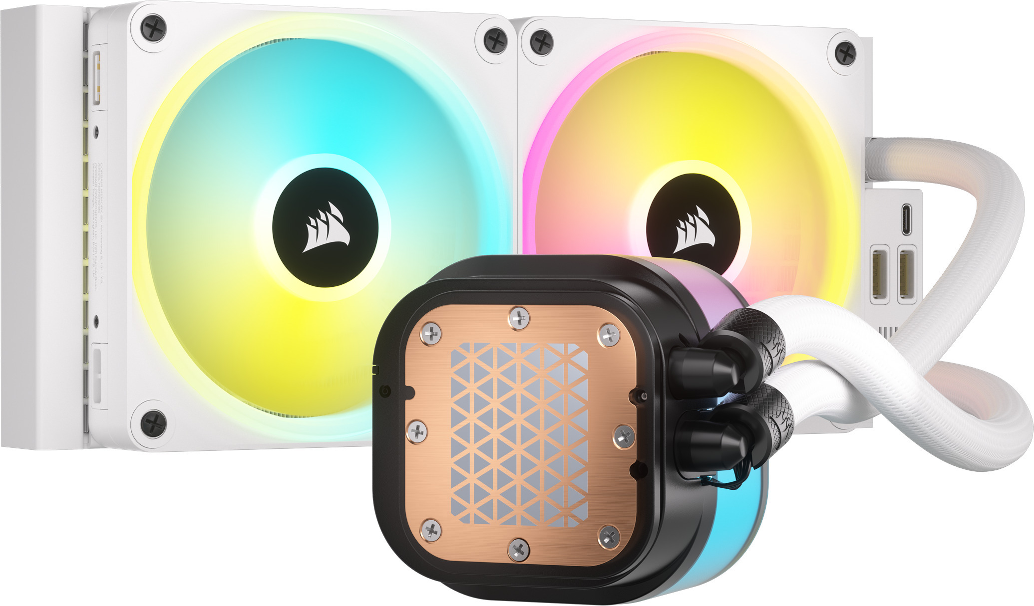 Corsair iCUE LINK H100i RGB -nestejäähdytysjärjestelmä, valkoinen