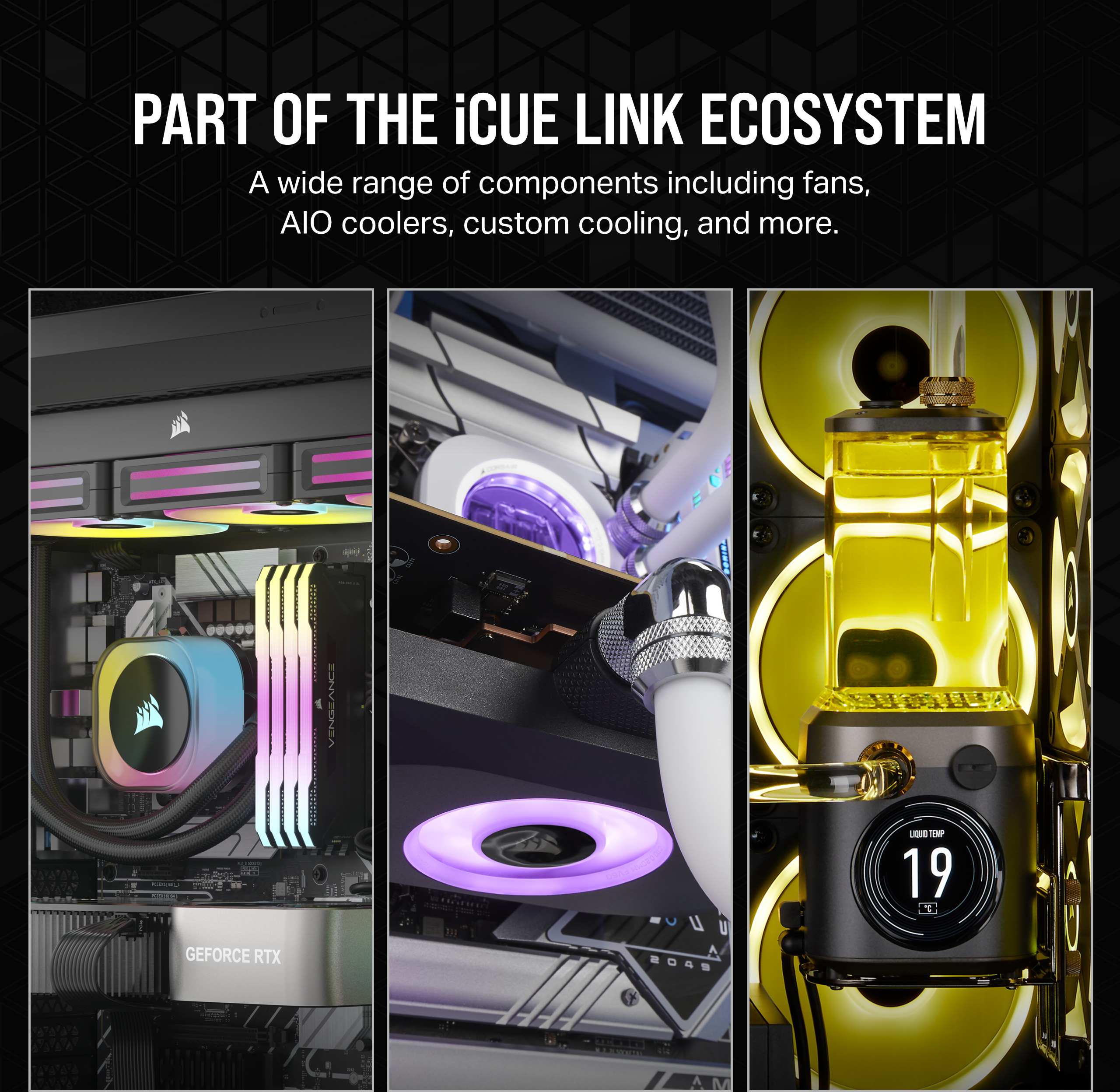 Corsair iCUE LINK QX120 RGB PWM -tuuletin, 120 mm, musta, 1 kpl Expansion Kit