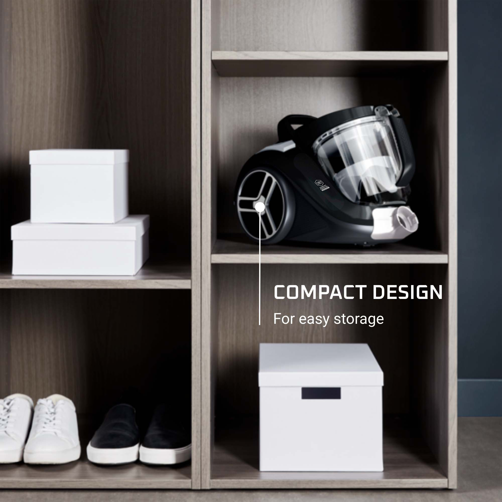 OBH Nordica Compact Power XXL Bagless -pölypussiton pölynimuri, musta