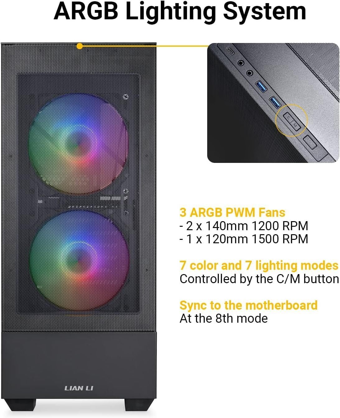 Lian Li LANCOOL 205 MESH C ATX-kotelo ikkunalla, musta