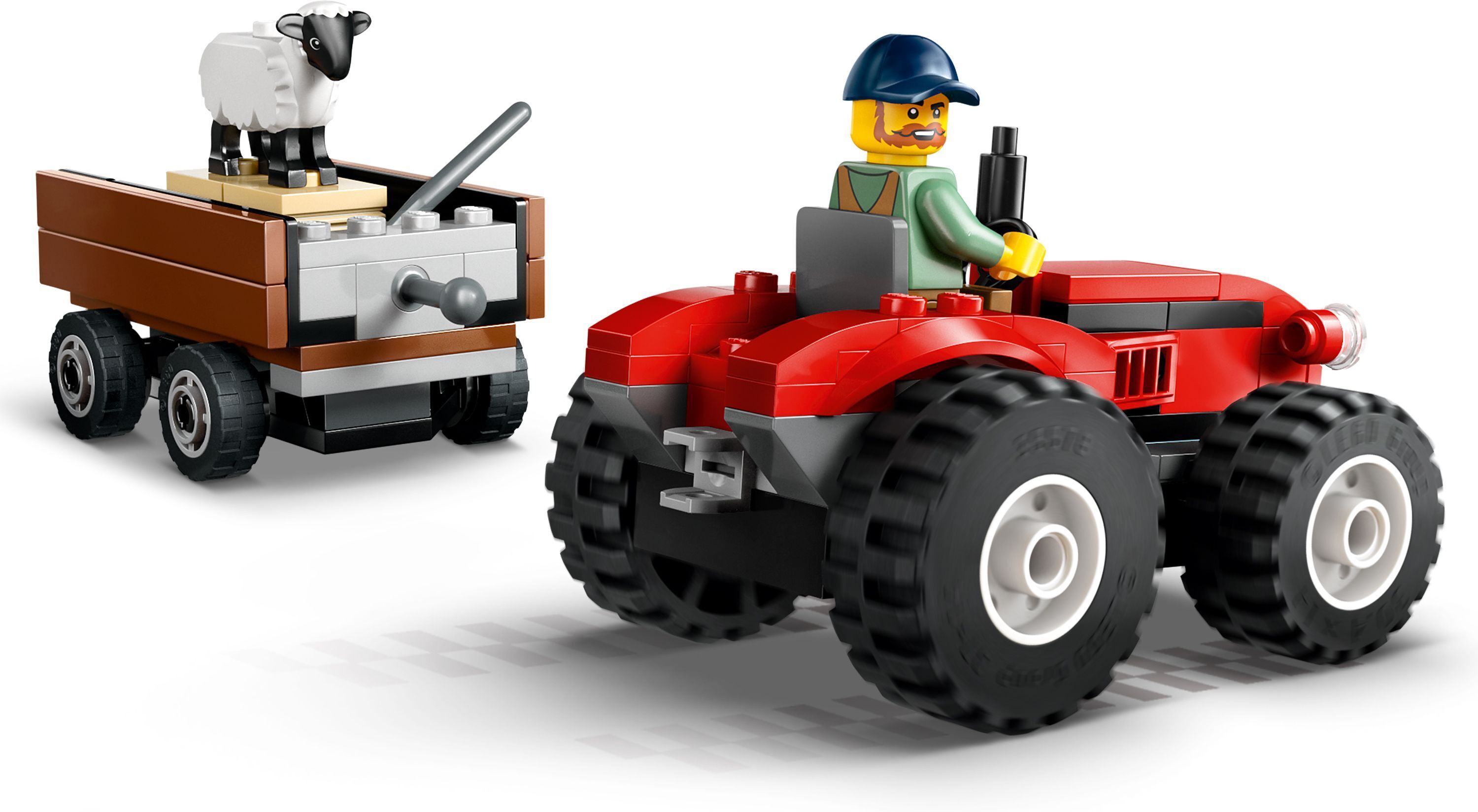 LEGO City 60461 – Maatilan punainen traktori, peräkärry ja lampaat