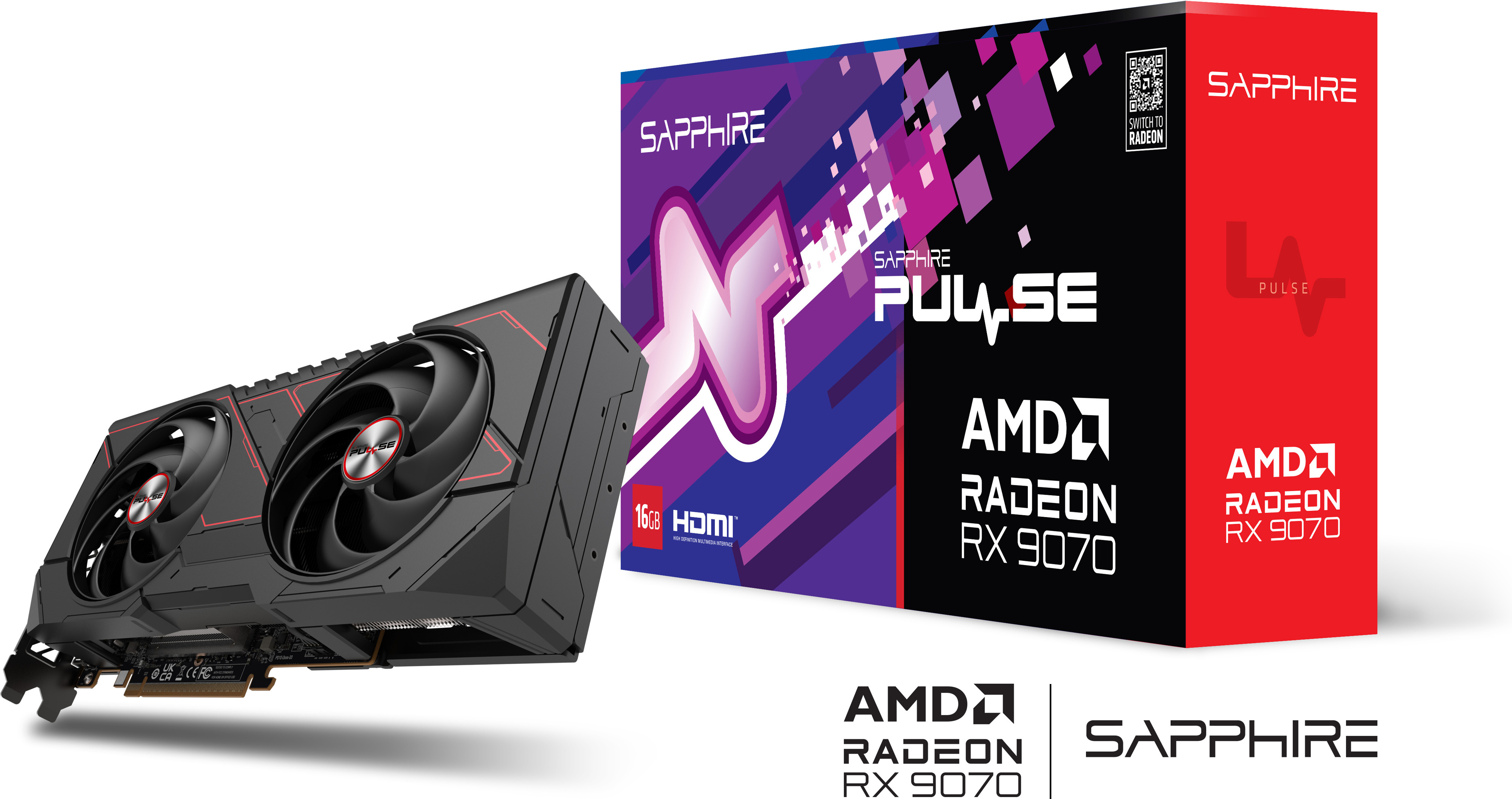 Sapphire PULSE AMD Radeon RX 9070 näytönohjain