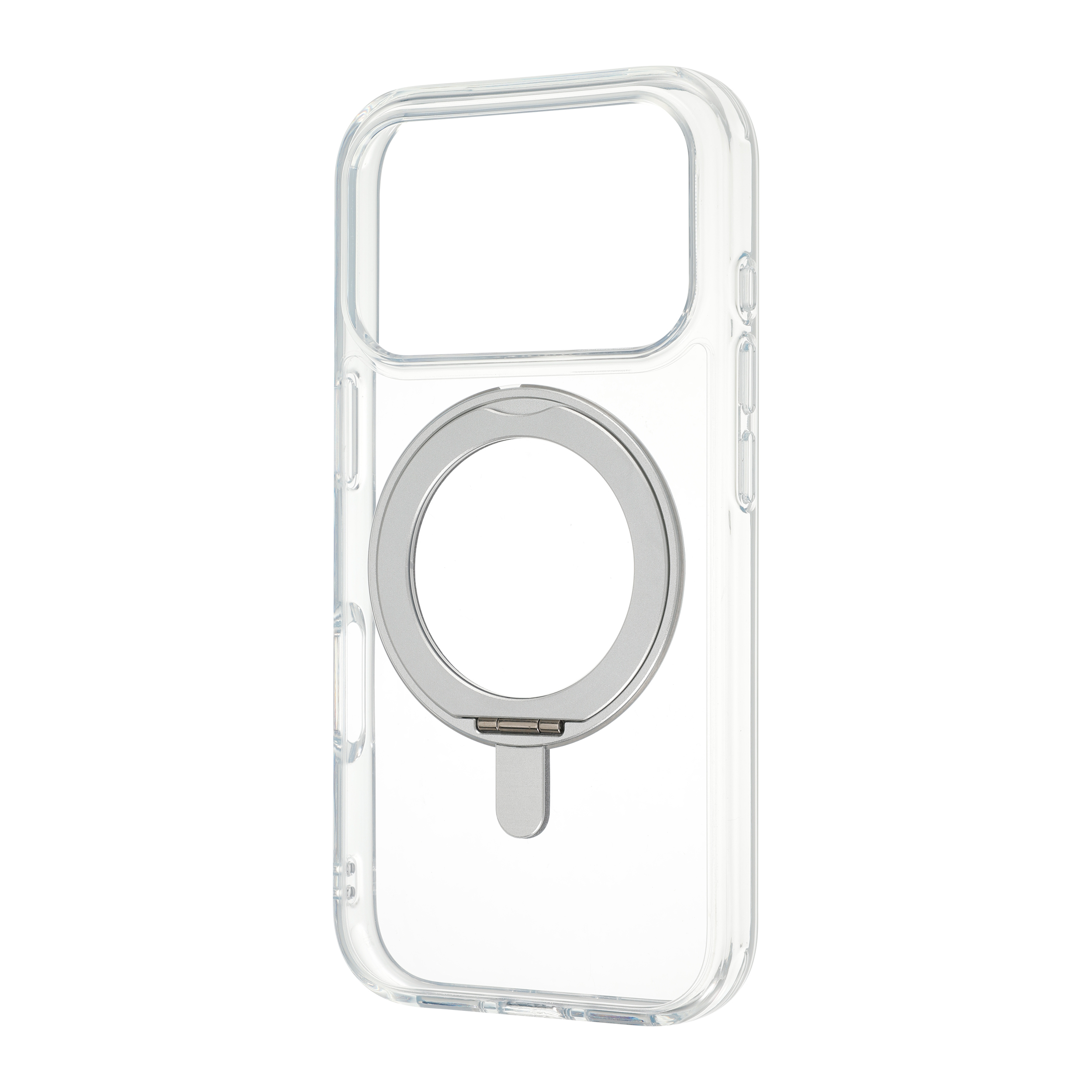 FoneKit Premium Kickstand MagSafe-yhteensopiva suojakuori jalustalla, iPhone 17 Pro, läpinäkyvä