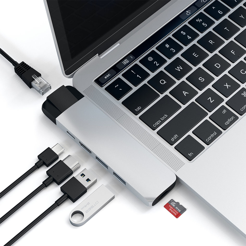 Satechi USB Type-C Pro Hub 4K HDMI and Ethernet -adapteri, Space Gray