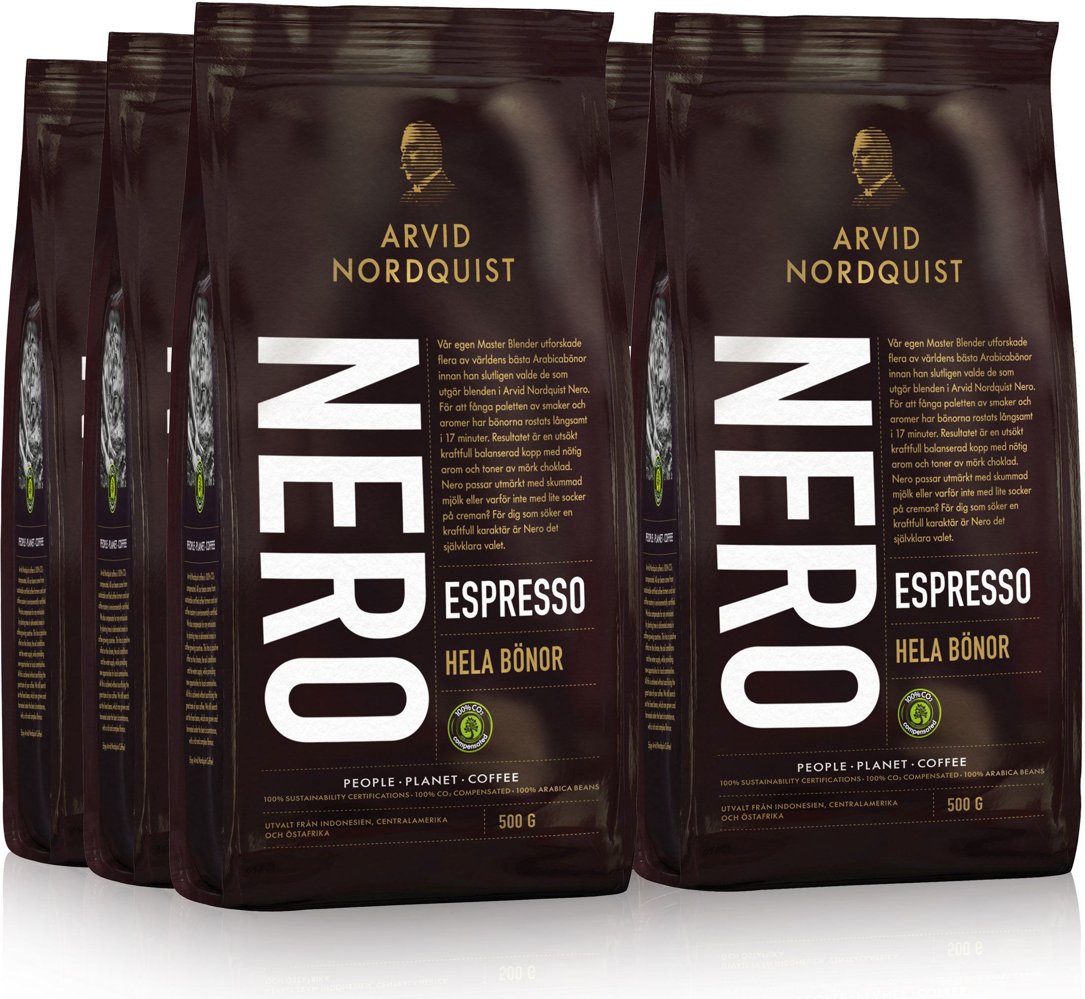 Arvid Nordquist Espresso Nero -espressopavut, 6 x 500 g – 