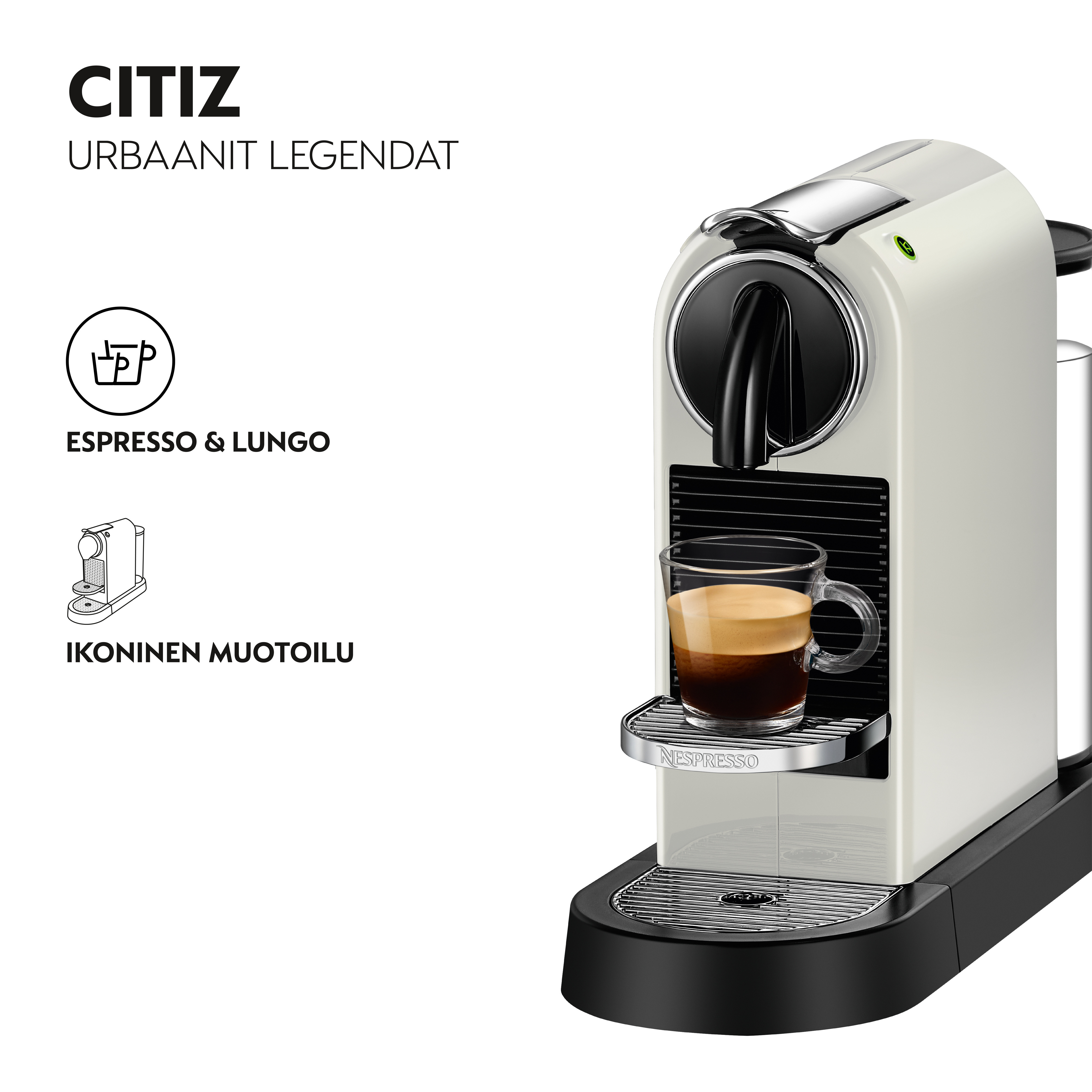 Nespresso Citiz -kapselikeitin, valkoinen