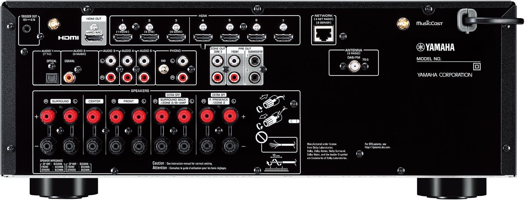 Yamaha RX-V6A -7.2-kanavainen AV-viritinvahvistin, musta