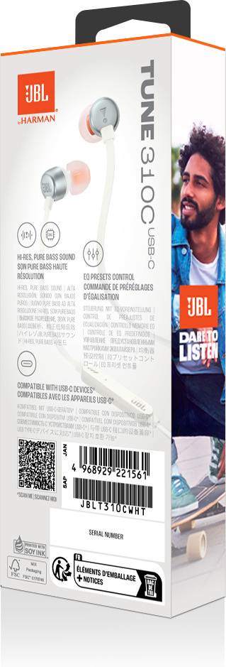 JBL Tune 310C nappikuulokkeet, USB-C, sininen