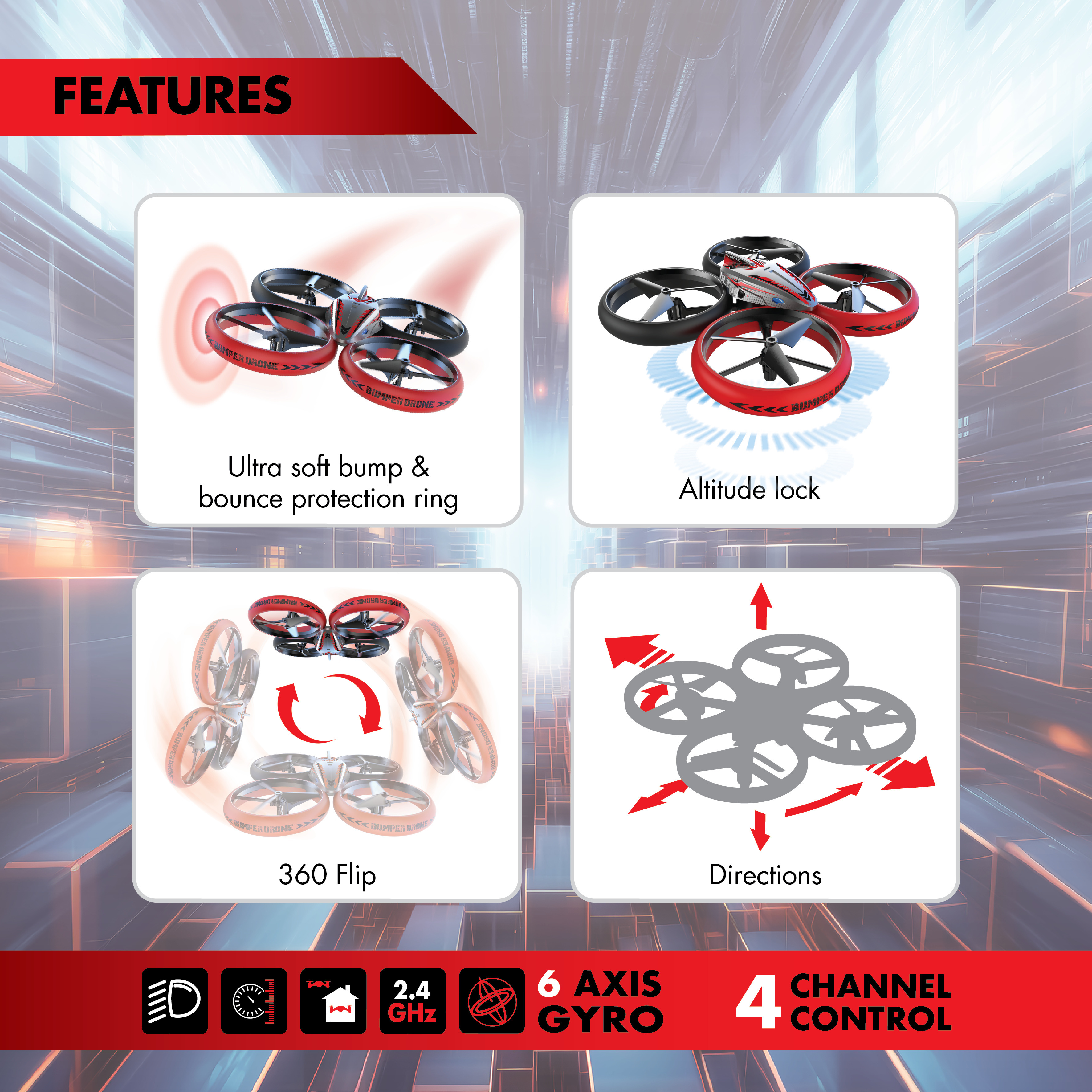 Flybotic Bumper Drone Lite - kauko-ohjattava drone