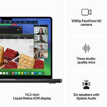 Apple MacBook Pro 14” M3 Pro 18 Gt, 512 Gt 2023 US -kannettava, tähtimusta (MRX43)