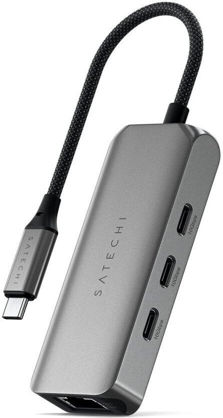 Satechi 4-in-1 USB-C -adapteri, tähtiharmaa