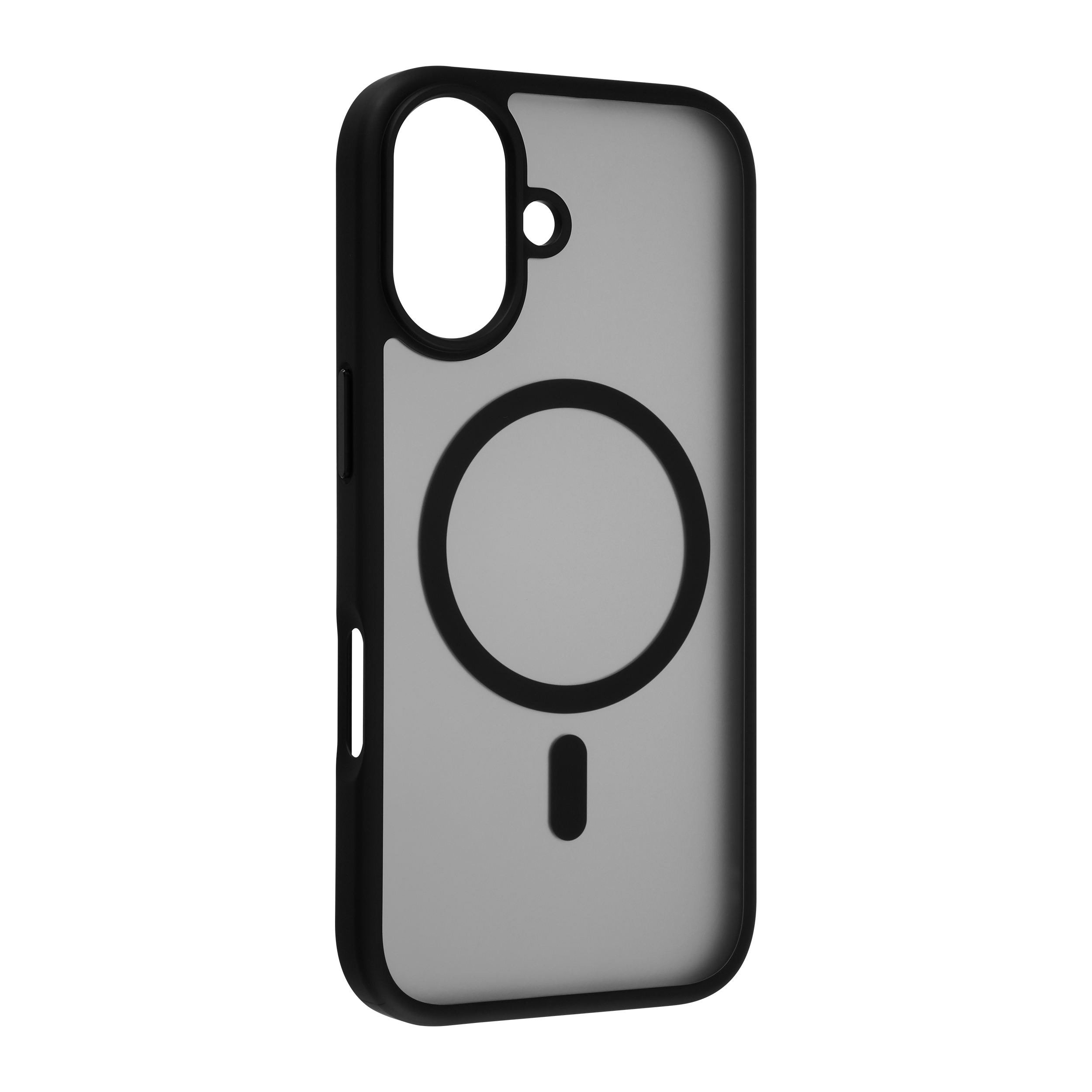 FoneKit MagSafe-yhteensopiva Soft Touch suojakuori, iPhone 17, musta/harmaa