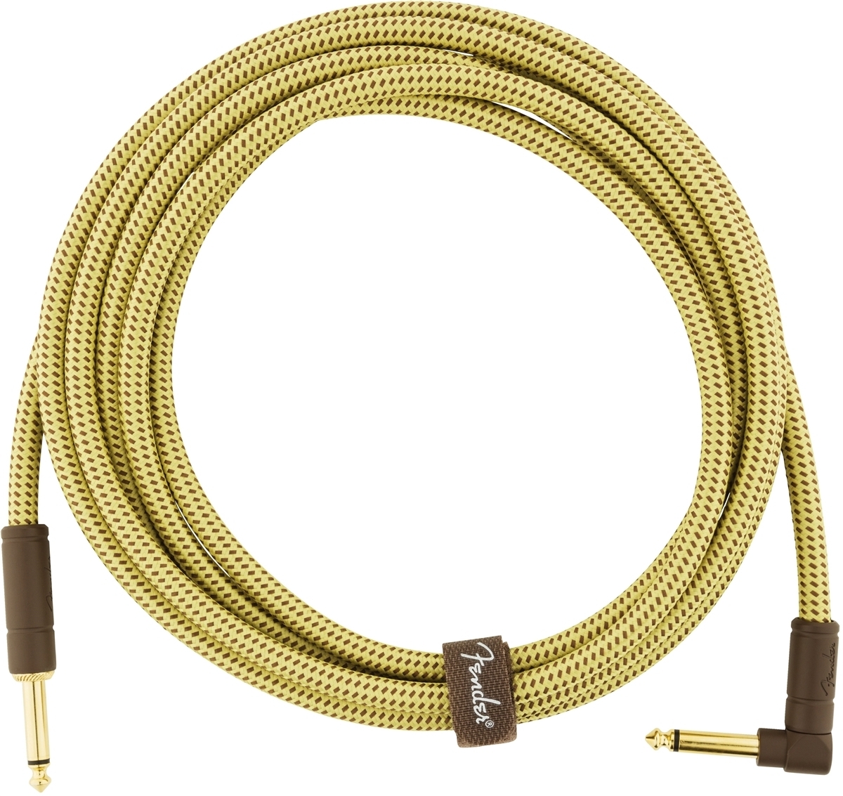 Fender Deluxe SeriesTweed instrumenttikaapeli kulmaplugilla, 3,0 m, punottu