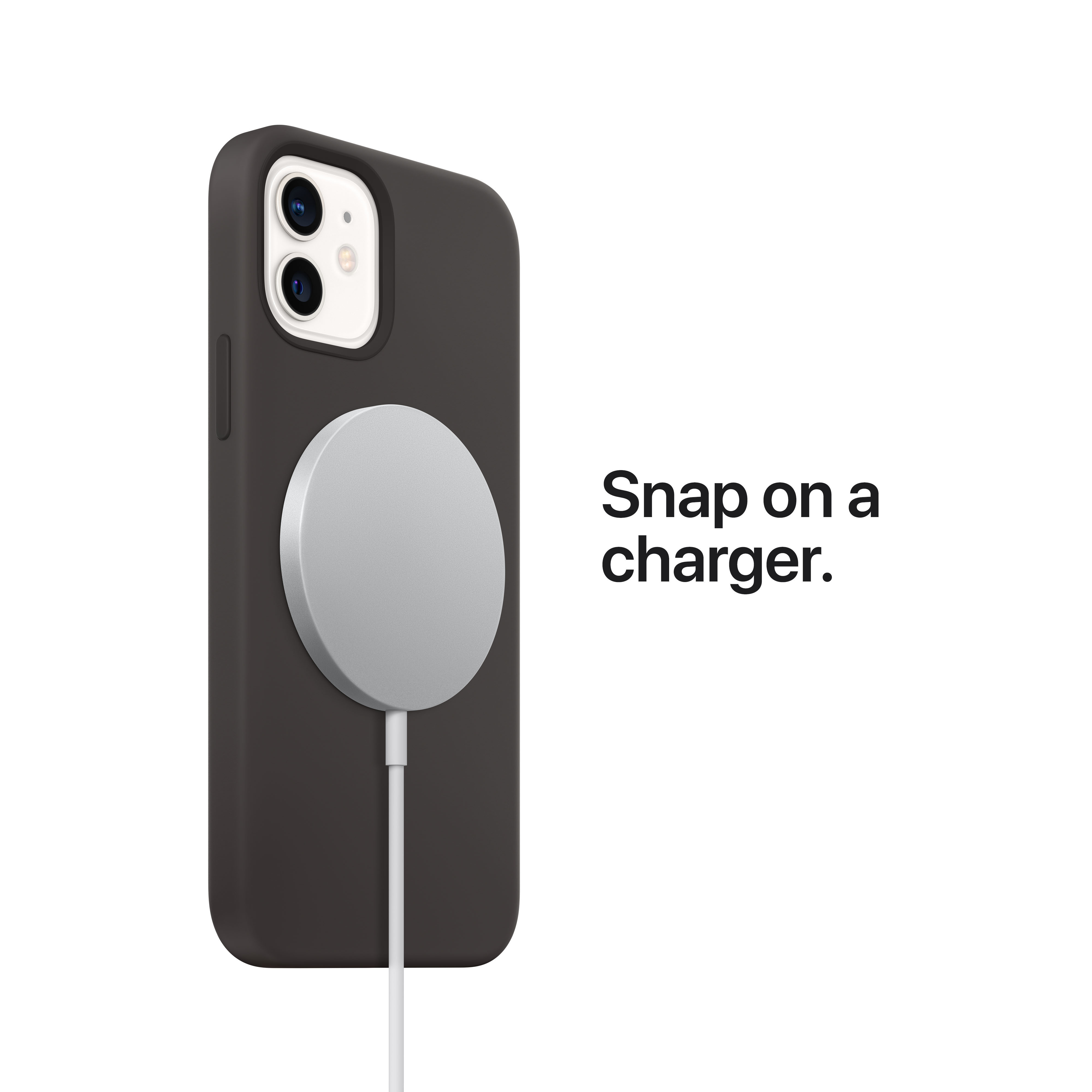 Apple iPhone 12 / 12 Pro -silikonikuori MagSafella, läpinäkyvä (MHLM3)