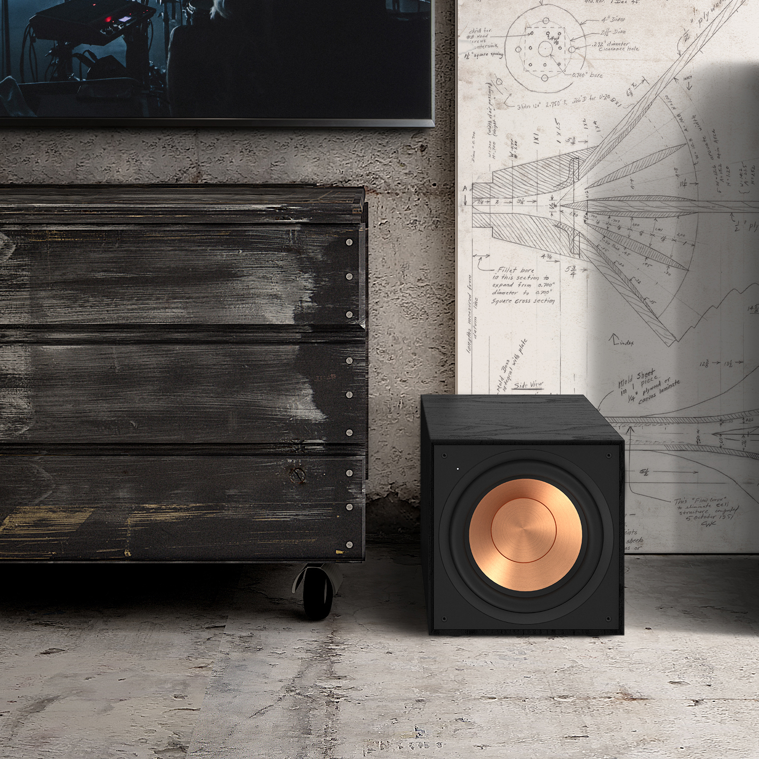 Klipsch R-101SW -subwoofer, musta