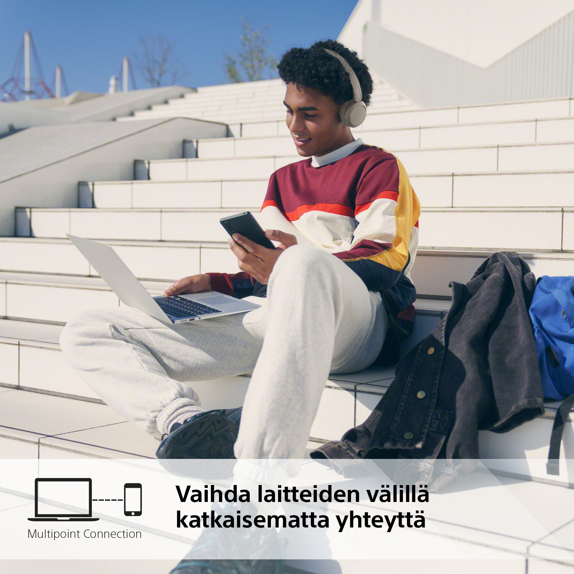 Sony WH-CH520 -langattomat sankakuulokkeet, beige