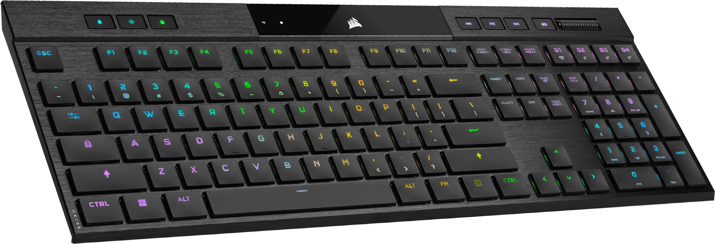 Corsair K100 AIR -pelinäppäimistö, CHERRY MX Ultra Low Profile –kytkimet, musta
