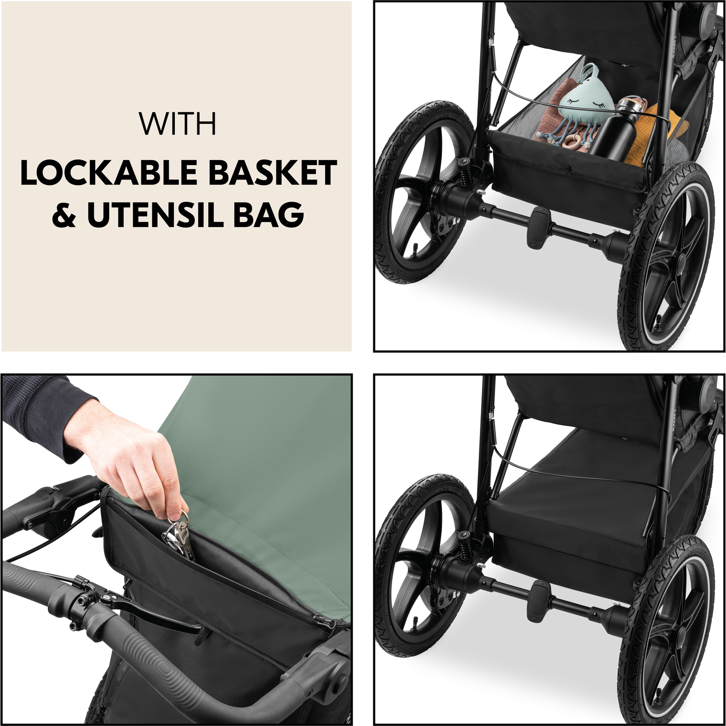 Hauck Runner 3 rattaat, Olive