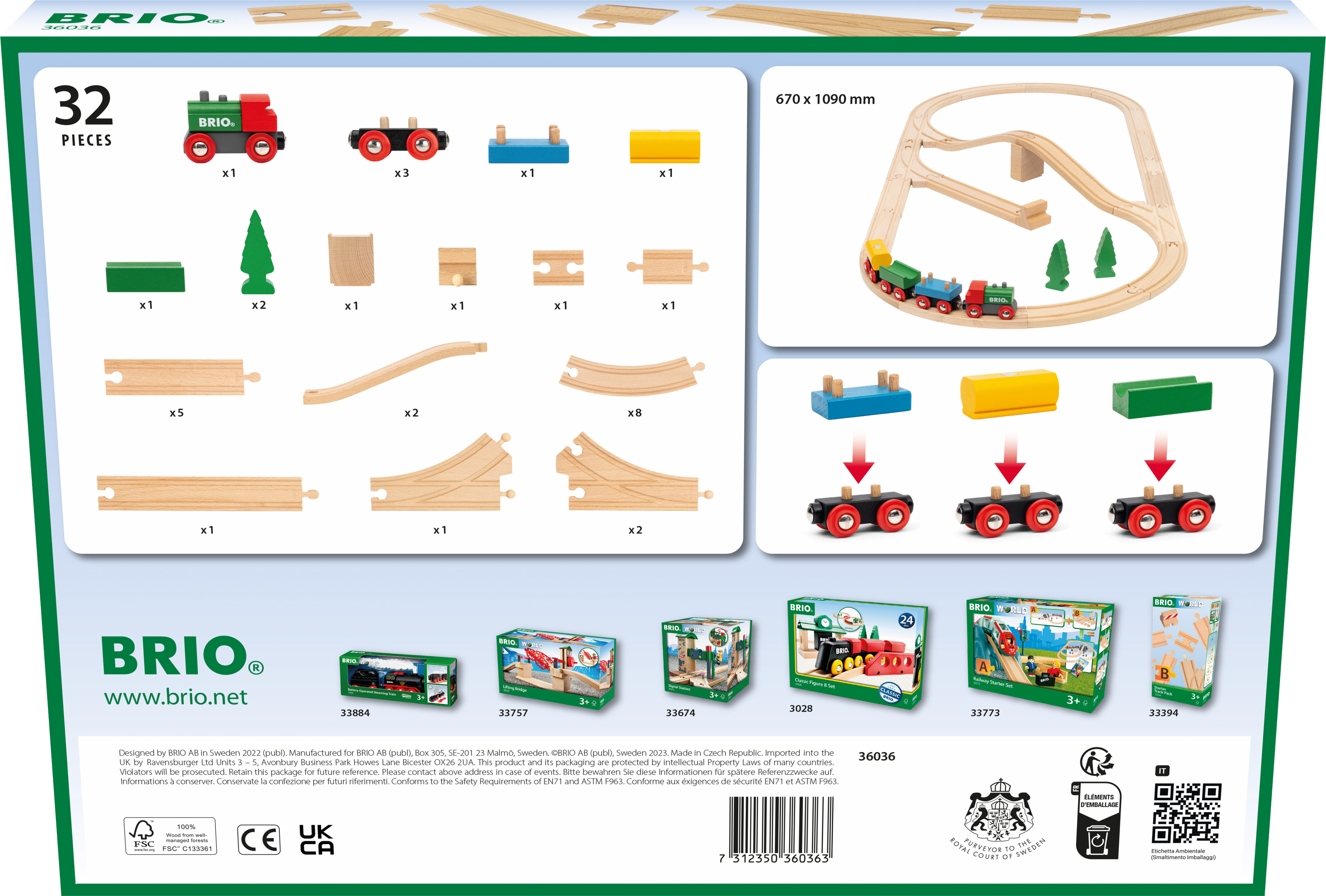 BRIO 36036 - Junasetti 65 vuotta, juhlaversio