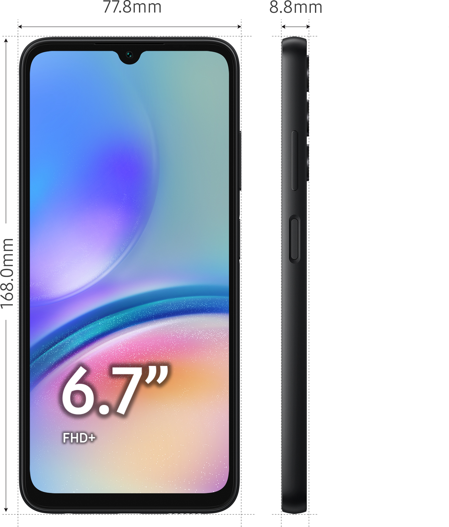 Samsung Galaxy A05s -puhelin, 64/4 Gt, musta