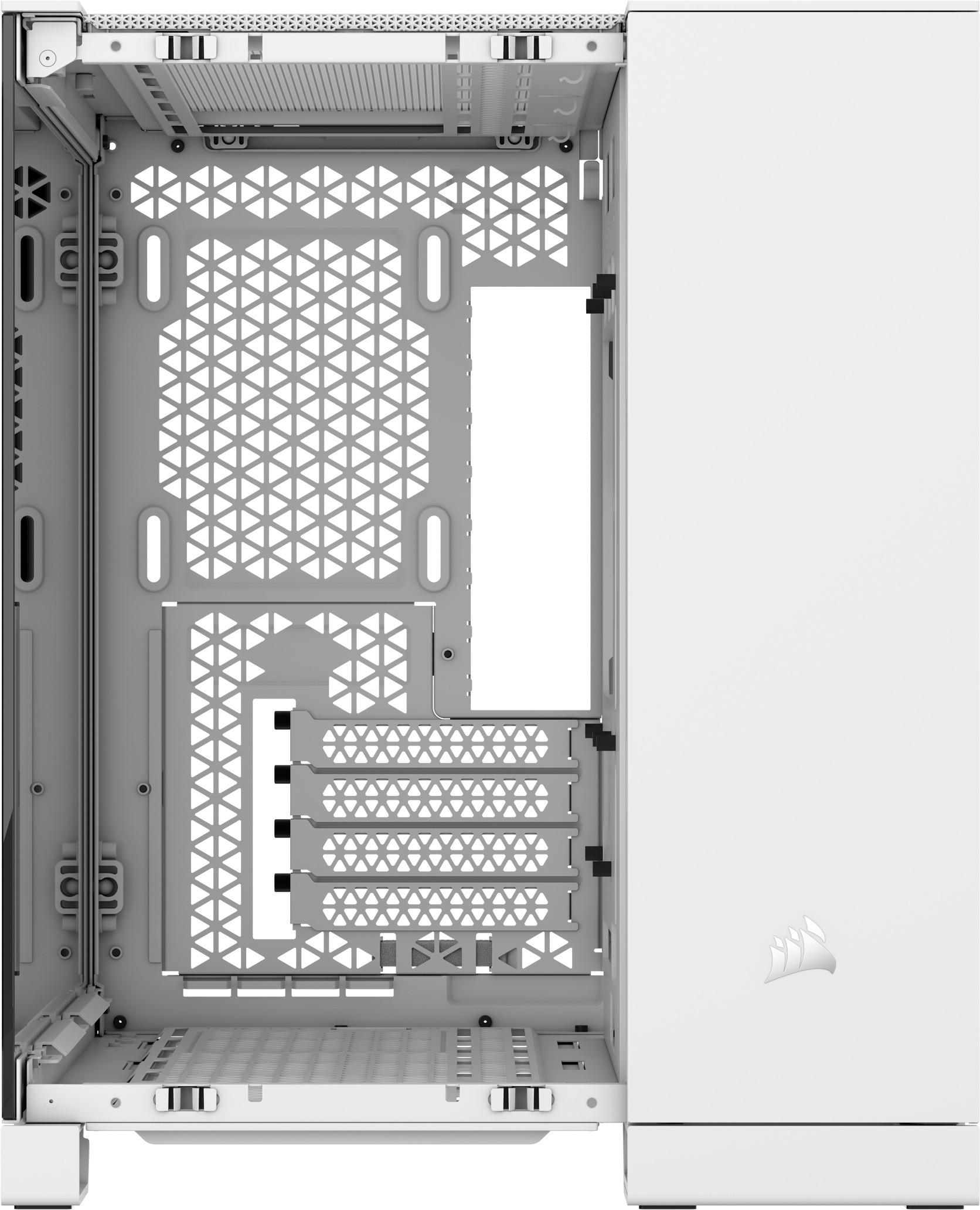 Corsair 2500X Micro-ATX-kotelo panoraamaikkunalla, valkoinen