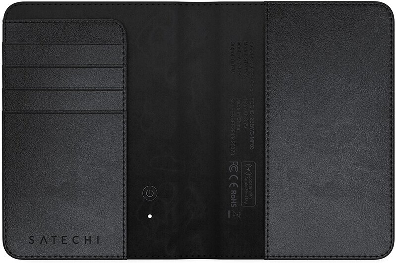 Satechi Vegan-Leather -passinsuojus Find My -paikantimella, musta