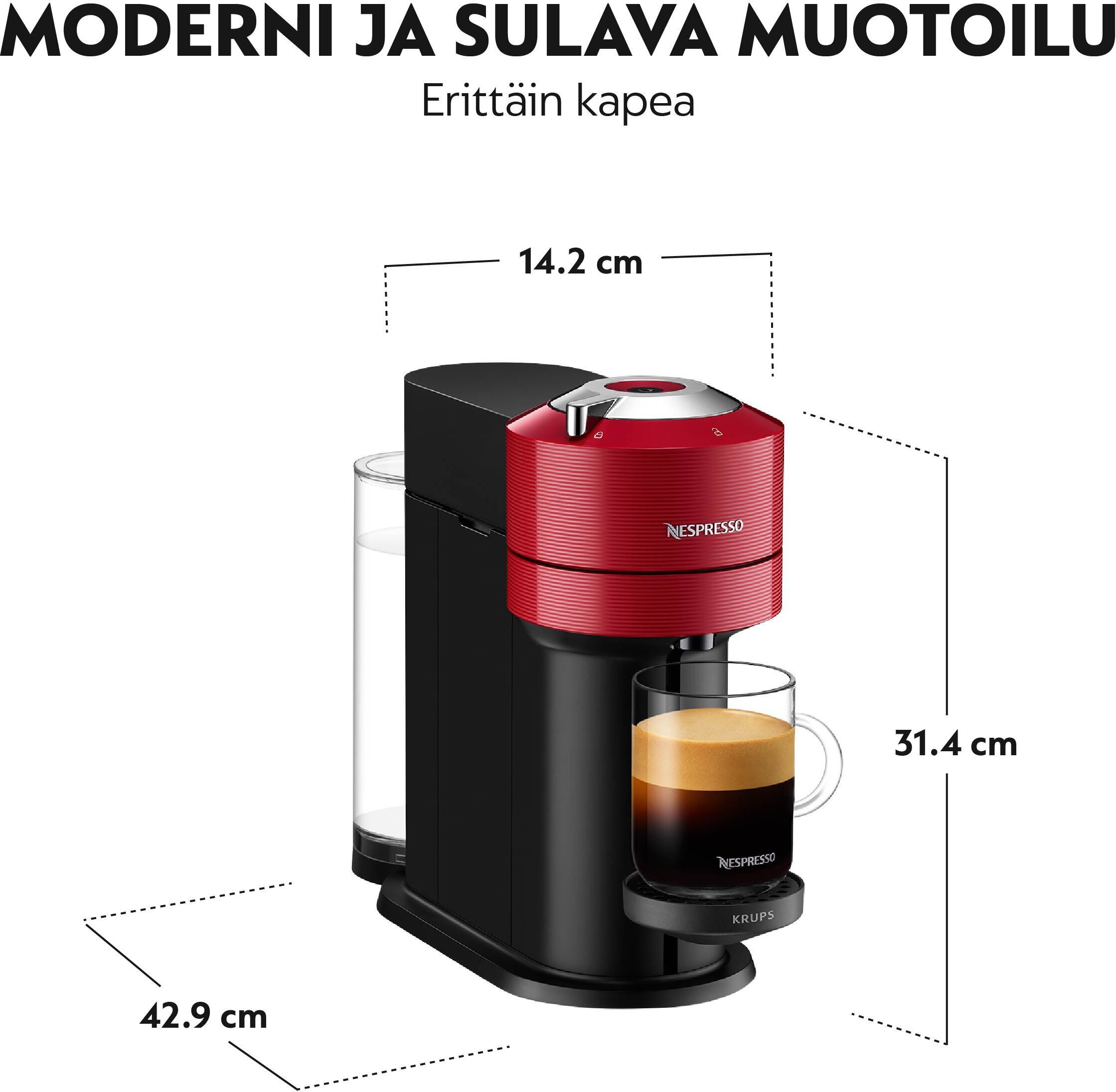 Nespresso Vertuo Next -kapselikeitin, musta/punainen