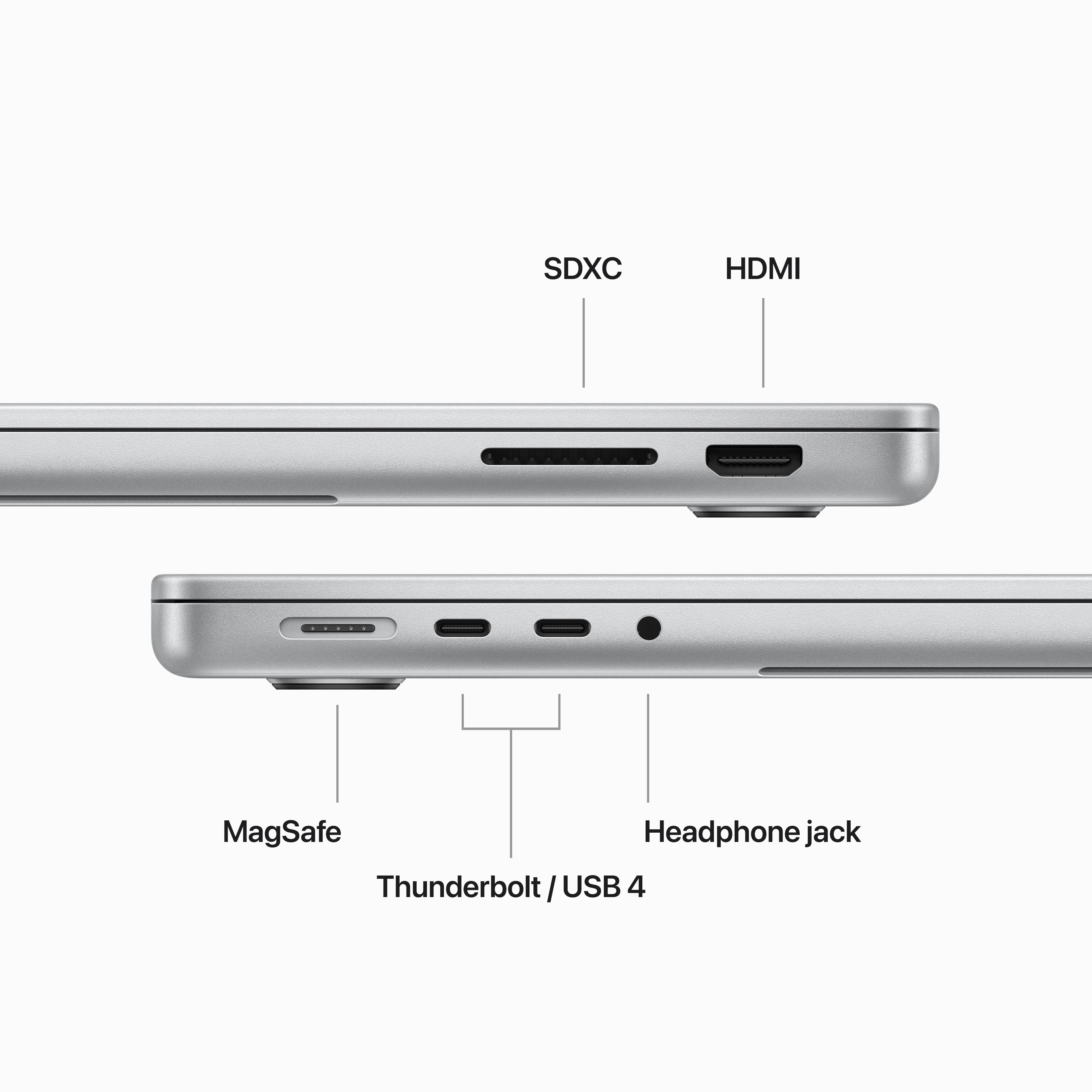 Apple MacBook Pro 14” M3 8 Gt, 1 Tt 2023 -kannettava, hopea (MR7K3)