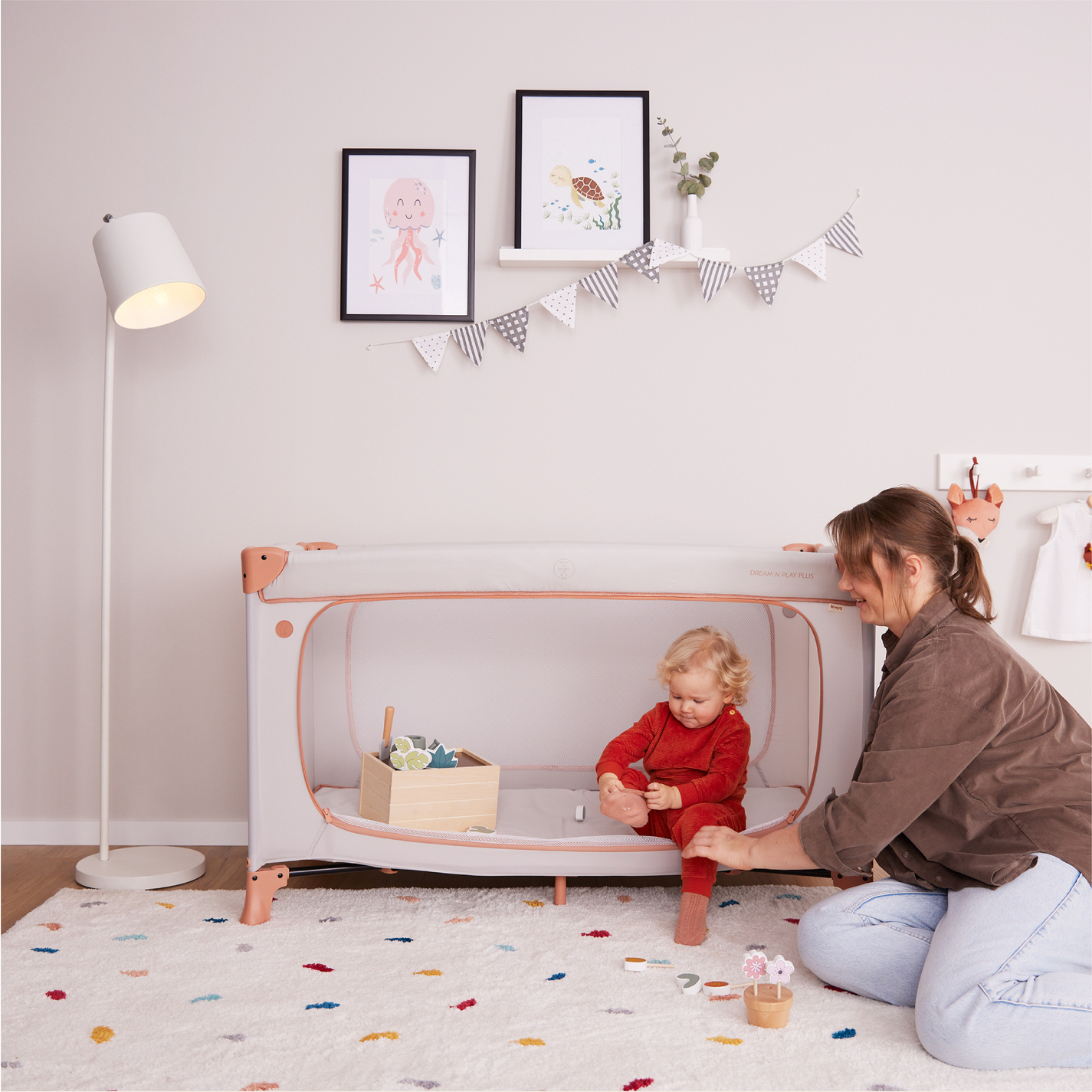 Hauck Dream N Play Plus matkasänky, dusty mint