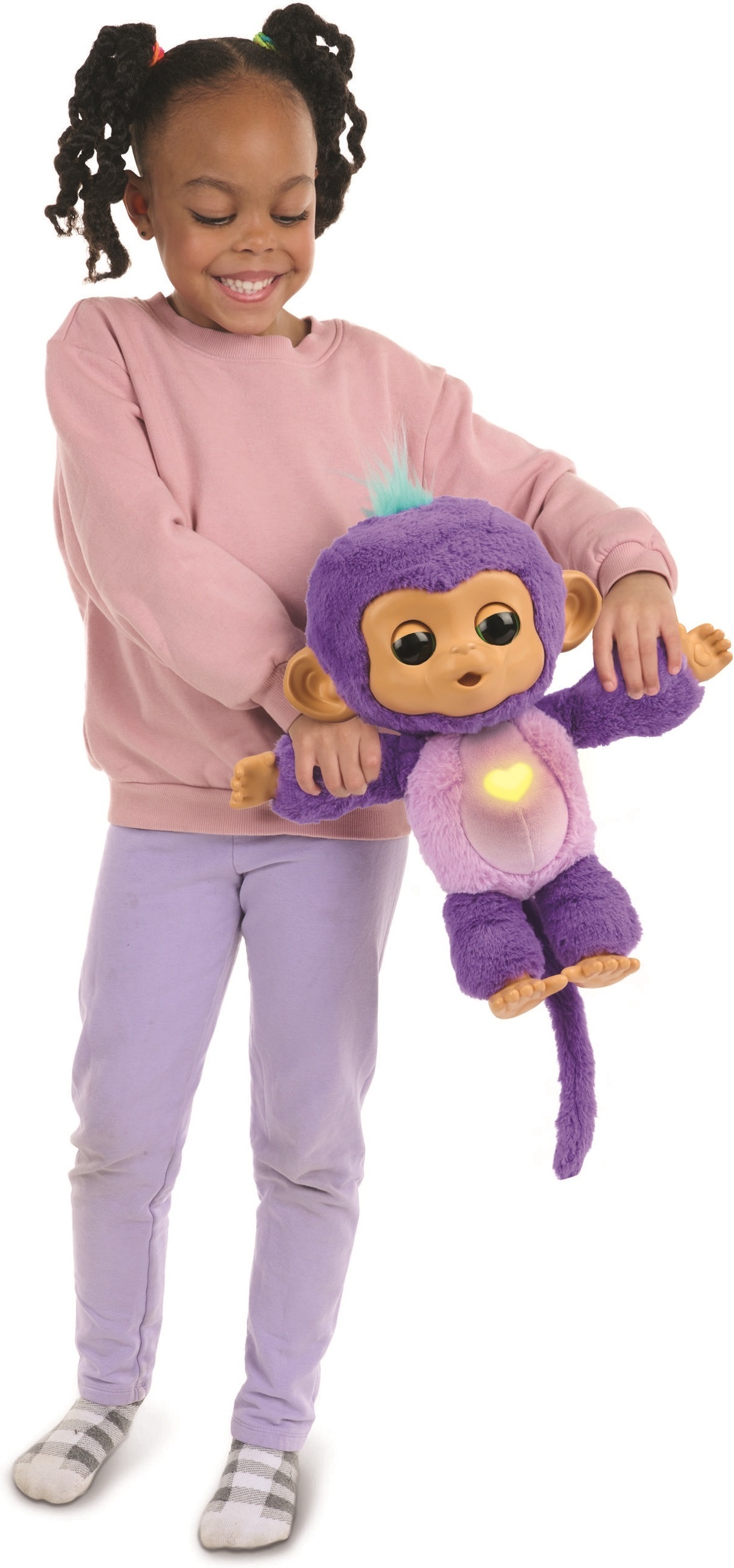 Fingerlings Care'n Cuddles - halattava apina, violetti