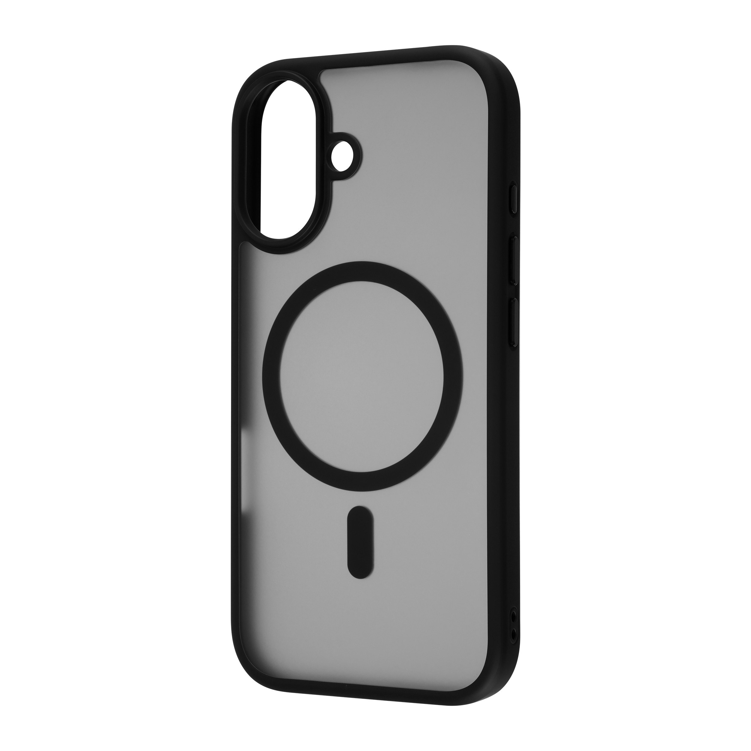 FoneKit MagSafe-yhteensopiva Soft Touch suojakuori, iPhone 17, musta/harmaa