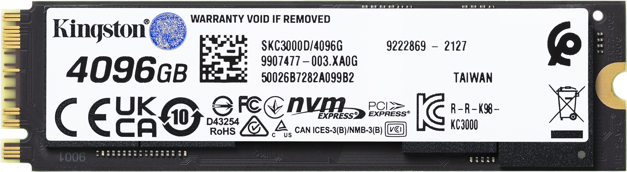 Kingston KC3000 4096 Gt M.2 NVMe -SSD-kovalevy