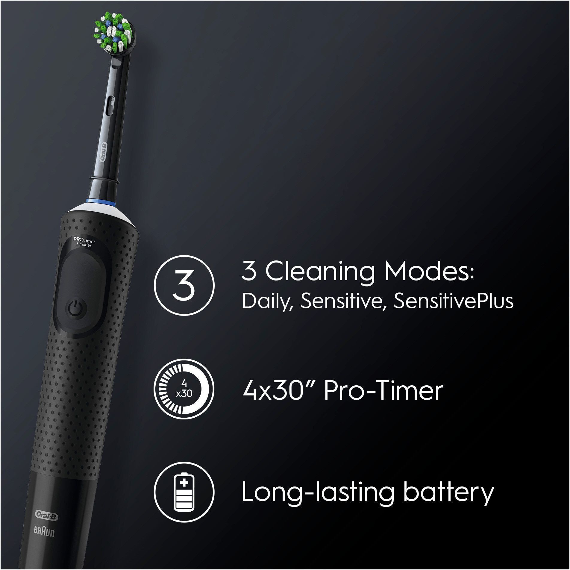 Oral-B Vitality Pro Black -sähköhammasharja, musta